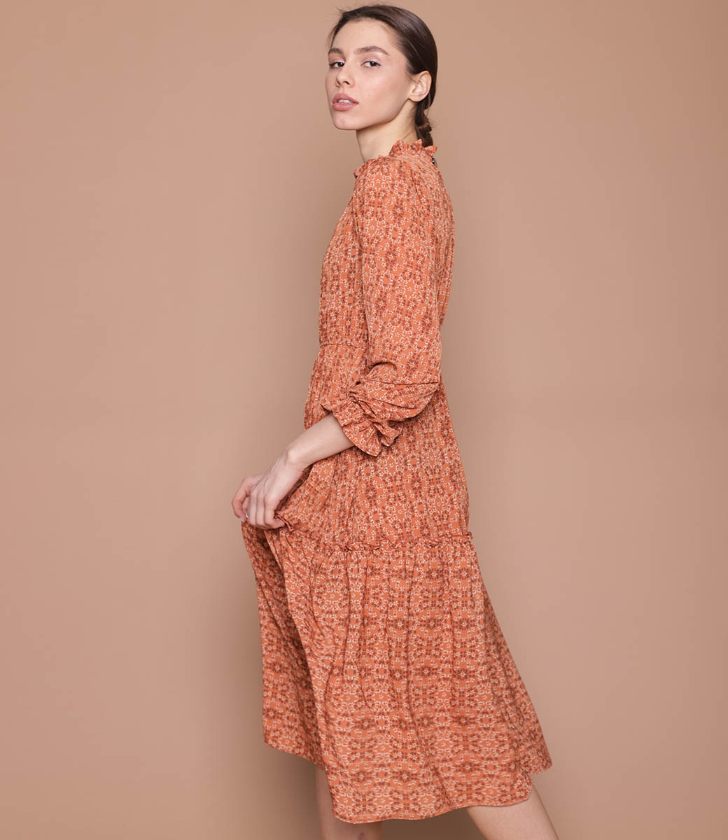 Платье #1367, оранжевый - фото 3