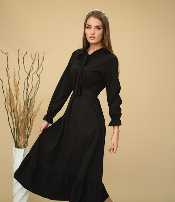 Платье #779-2, чёрный
