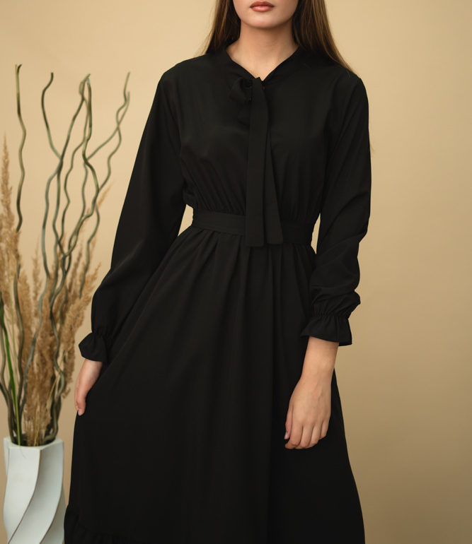 Платье #779-2, чёрный - фото 3