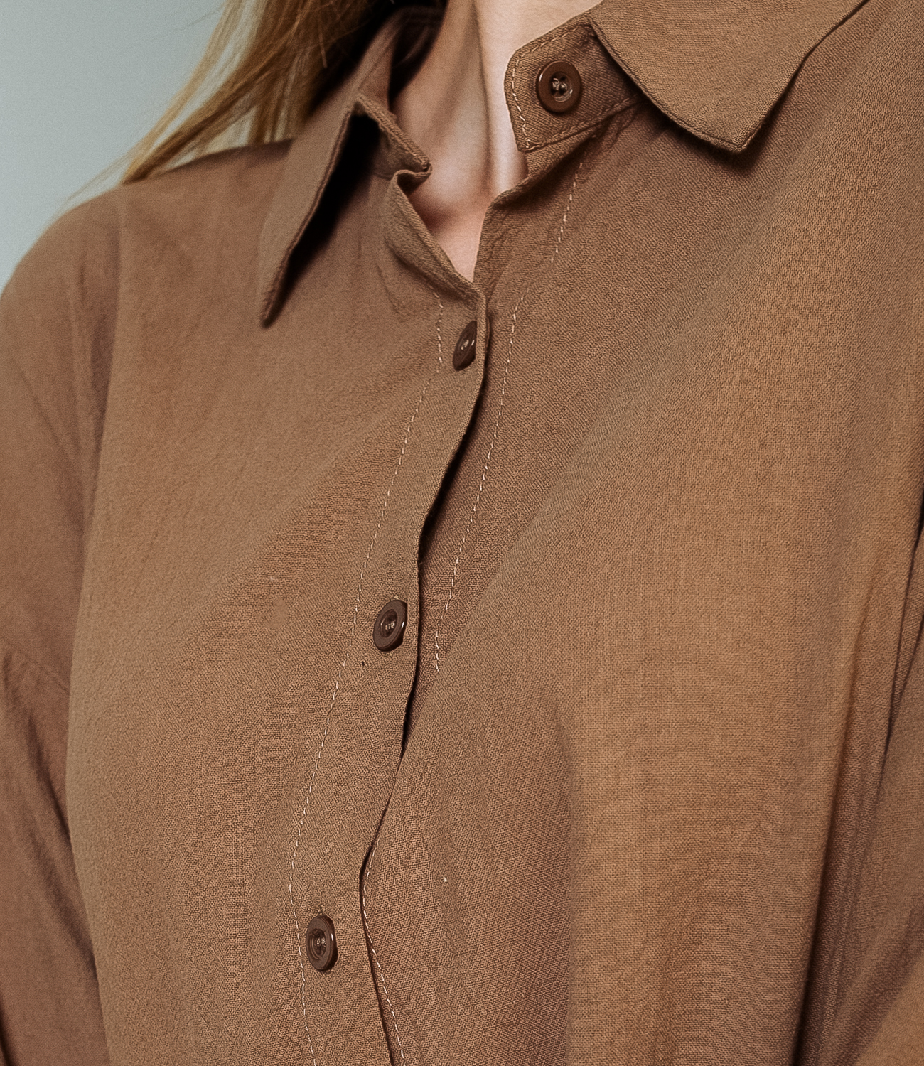 Платье-рубашка #КТ181, коричневый - фото 5