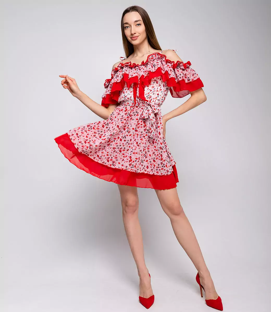 Платье #БШ2238, красный - фото 2