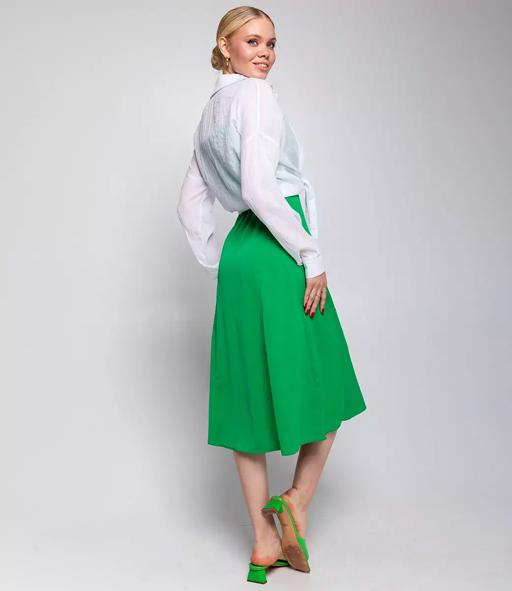 Платье+рубашка #ОБШ1443-4, зелёный, белый - фото 3