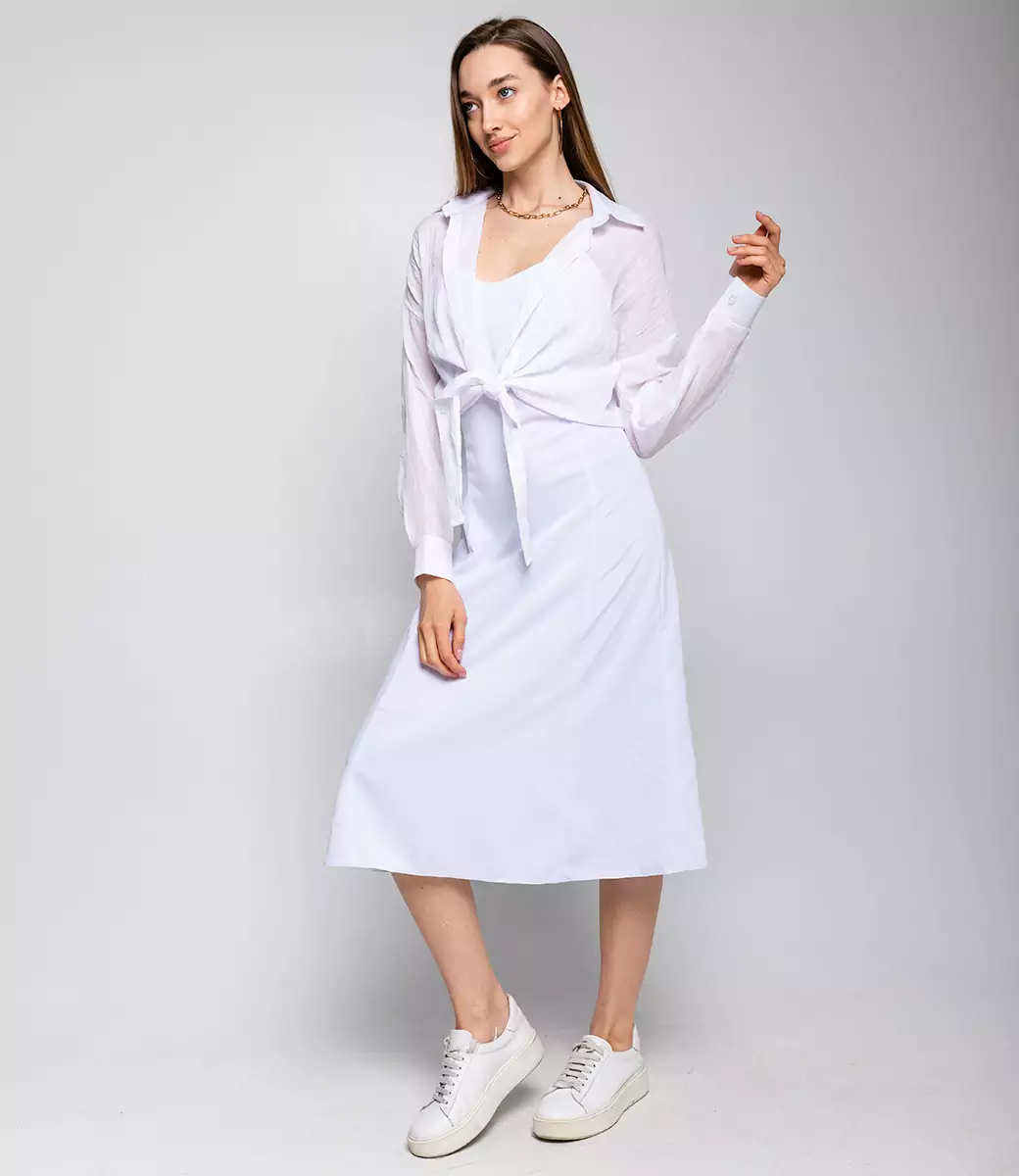 Платье+рубашка #ОБШ1443-4, белый - фото 2