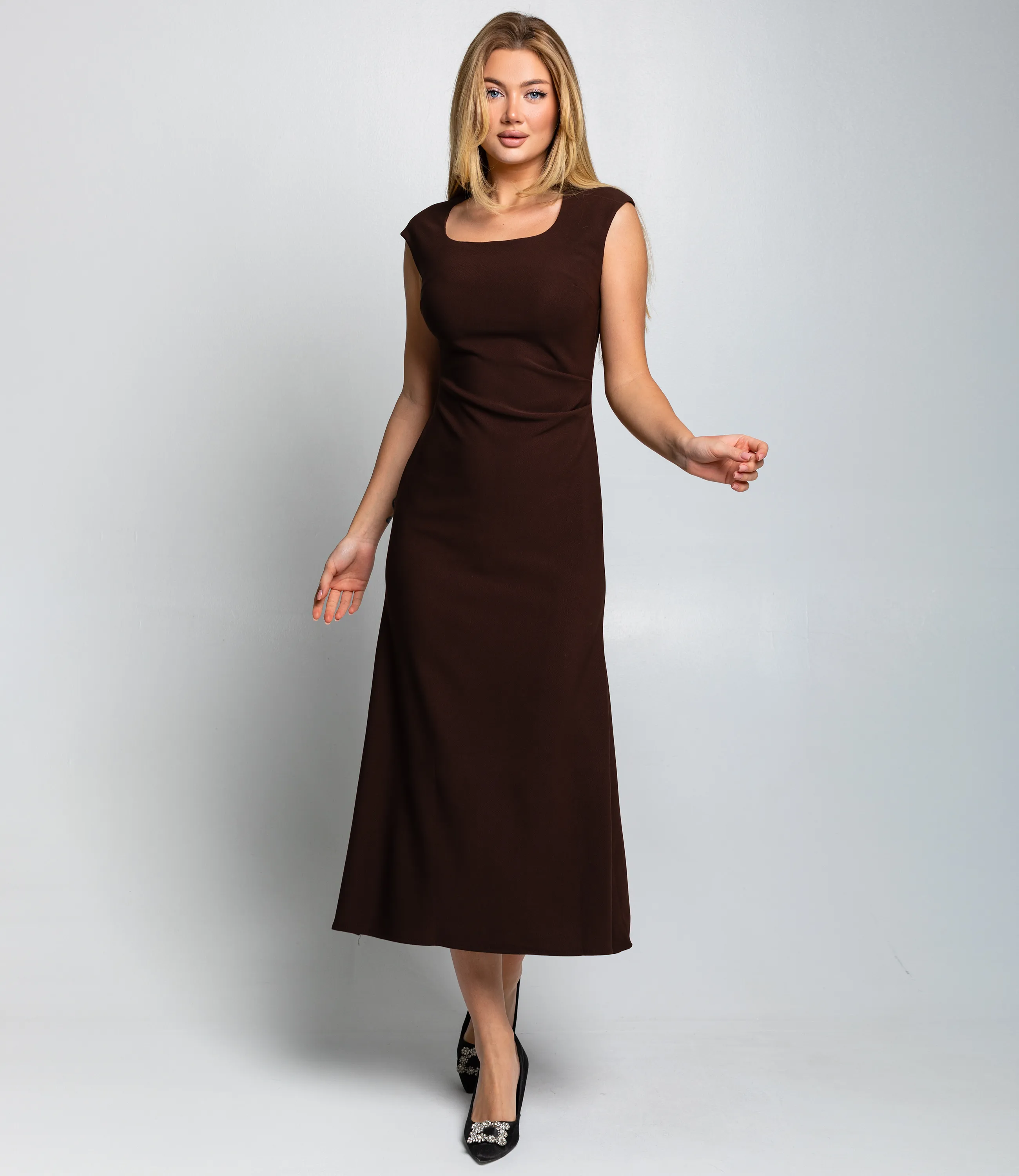 Платье #КТ3298, шоколадный - фото 1