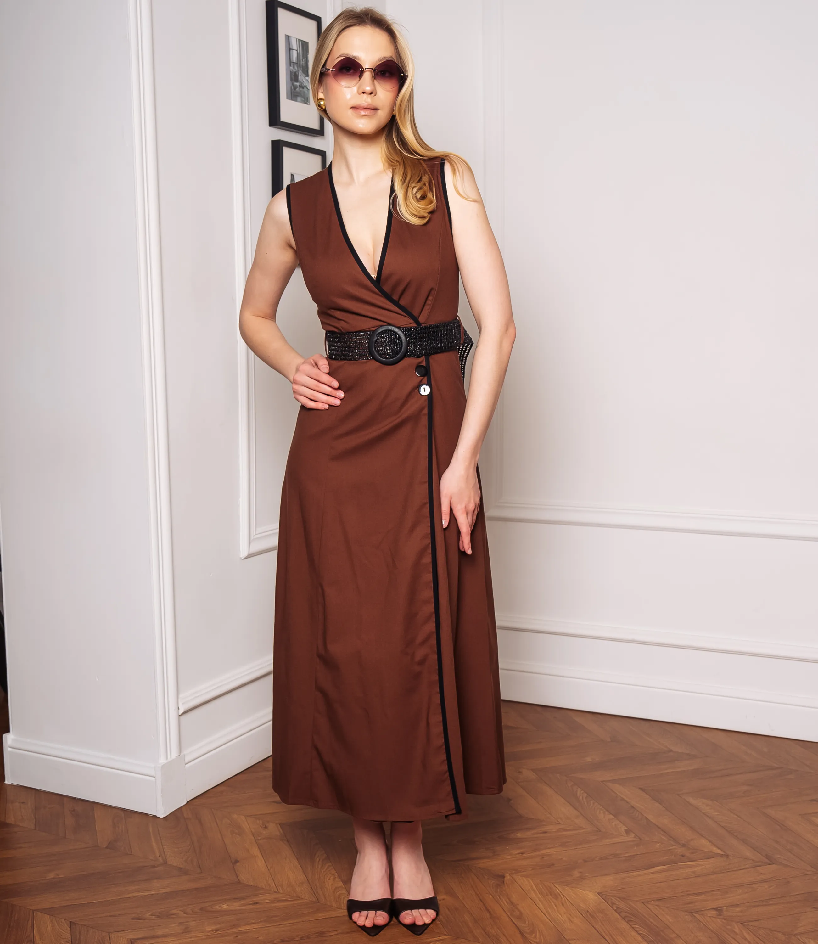 Платье #ОКТ266003, коричневый - фото 4