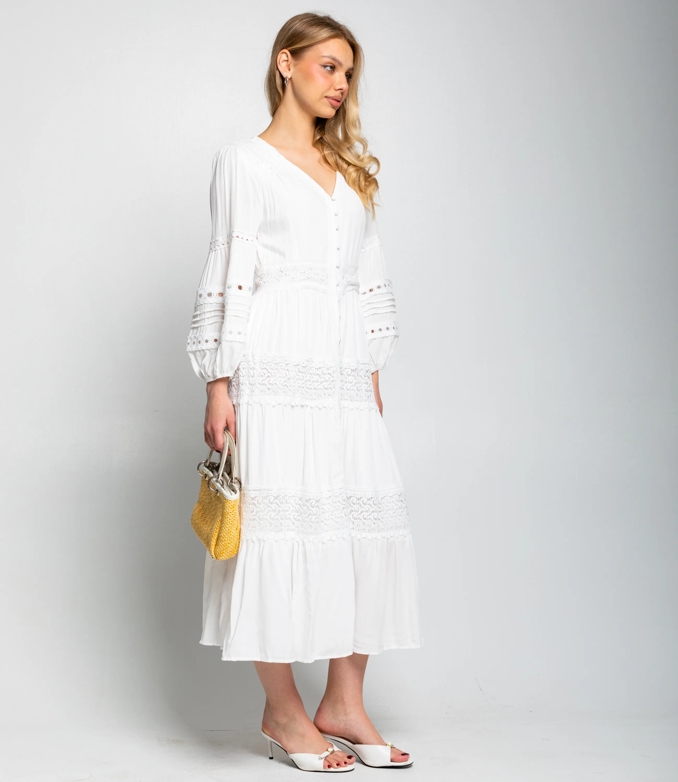 Платье #КТ1557, белый - фото 3