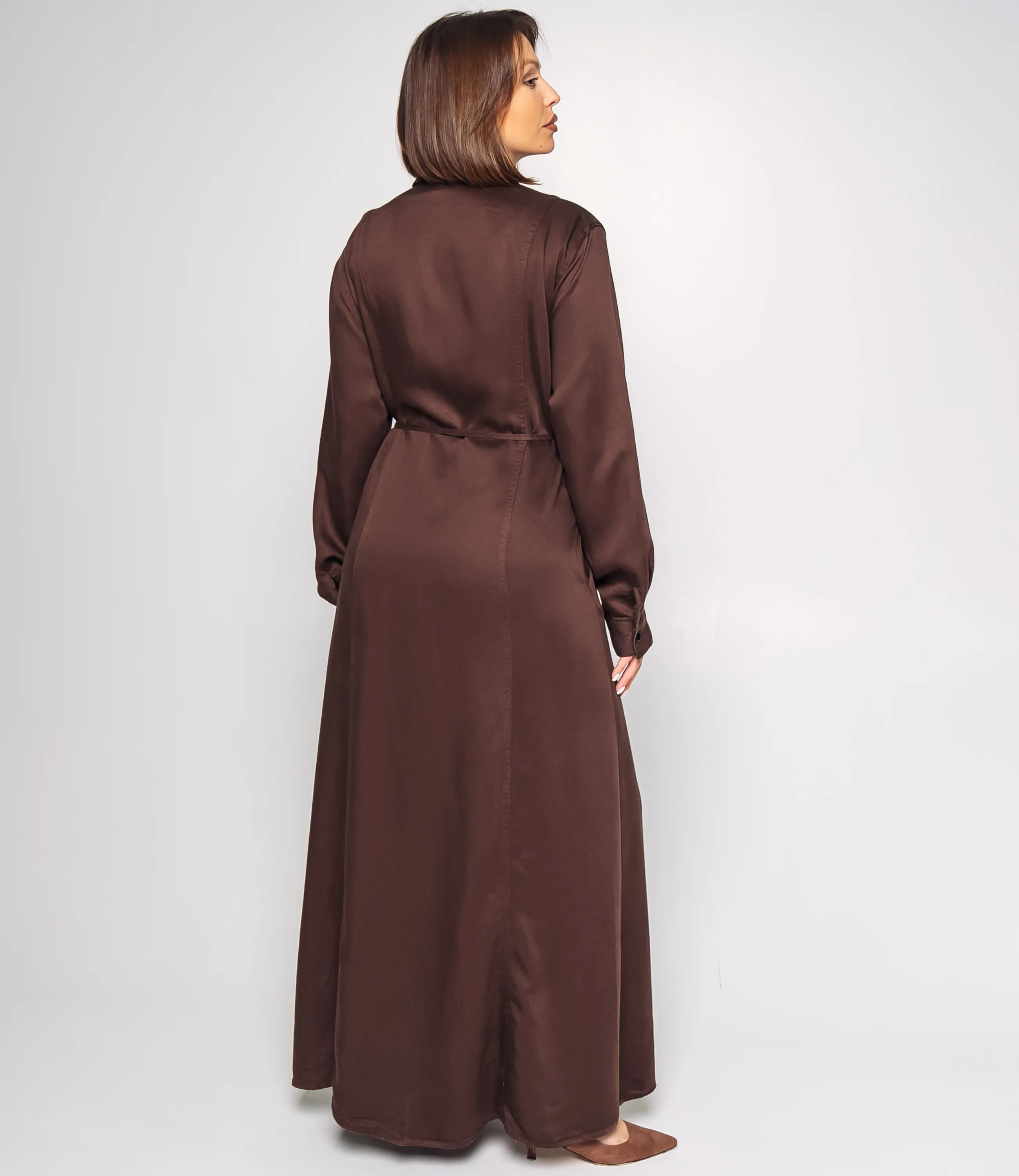 Джинсовое платье #КТ8070, шоколадный - фото 3