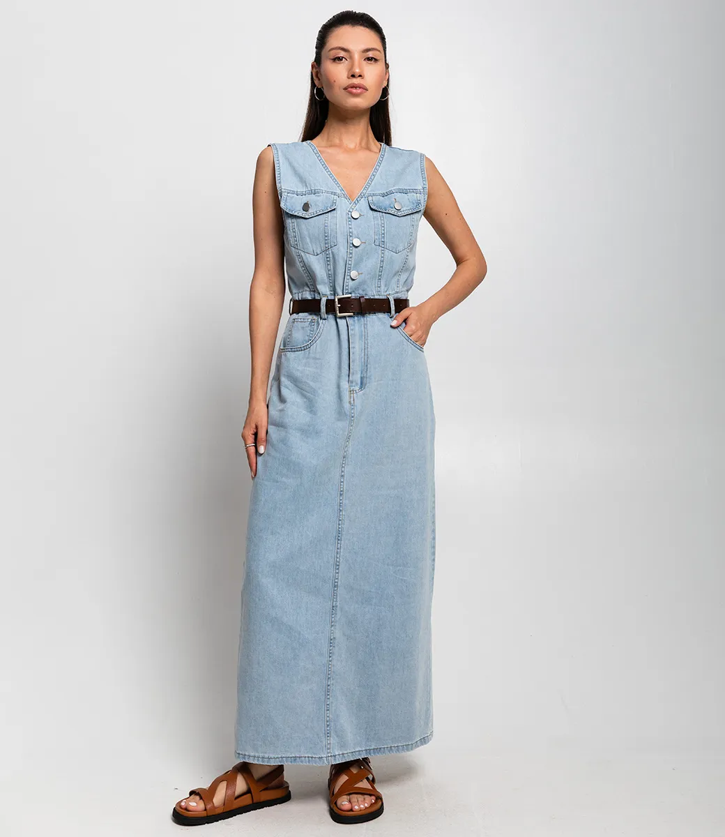 Платье #КТ6206, голубой - фото 1