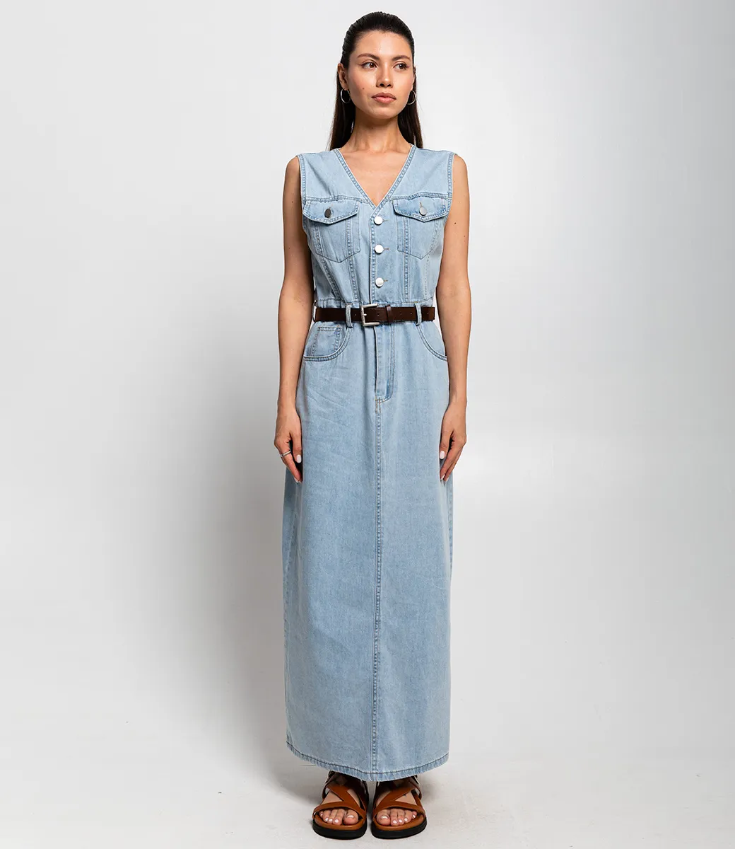 Платье #КТ6206, голубой - фото 2