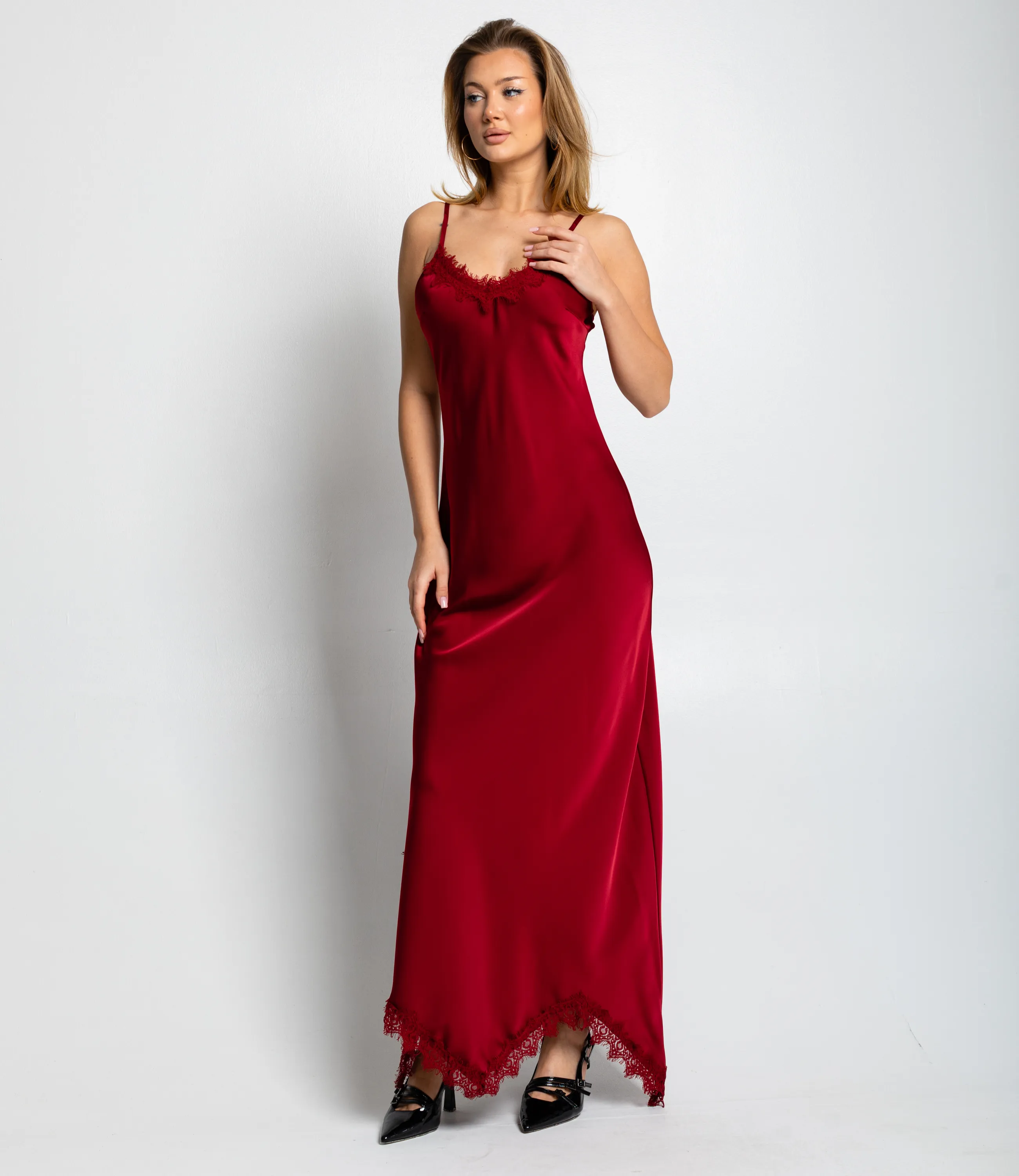 Платье #КТ2607 (4), бордовый - фото 2