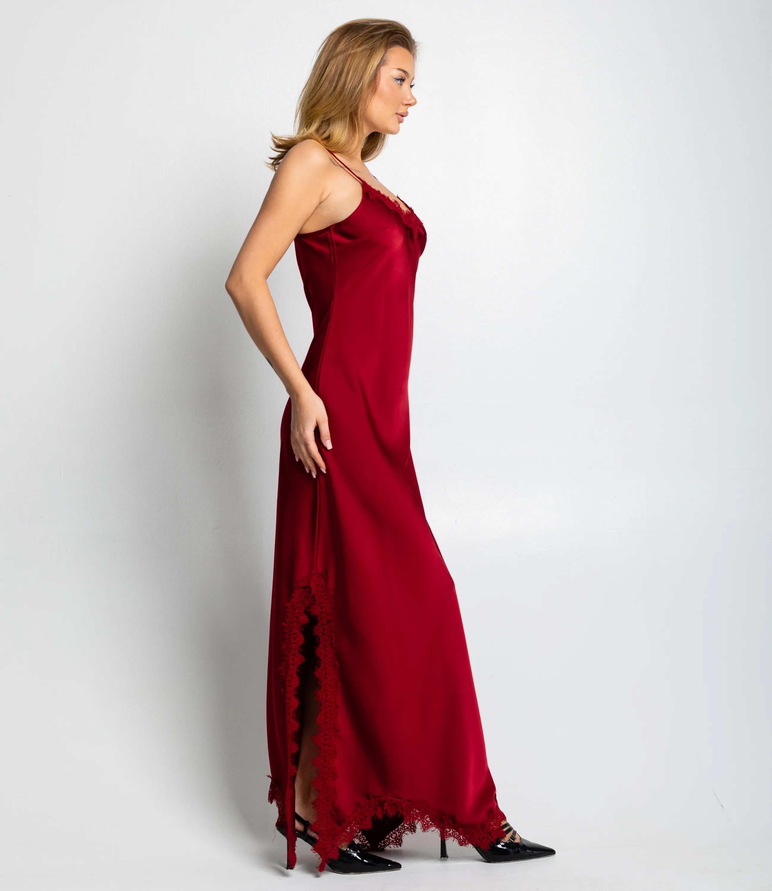 Платье #КТ2607 (4), бордовый - фото 3