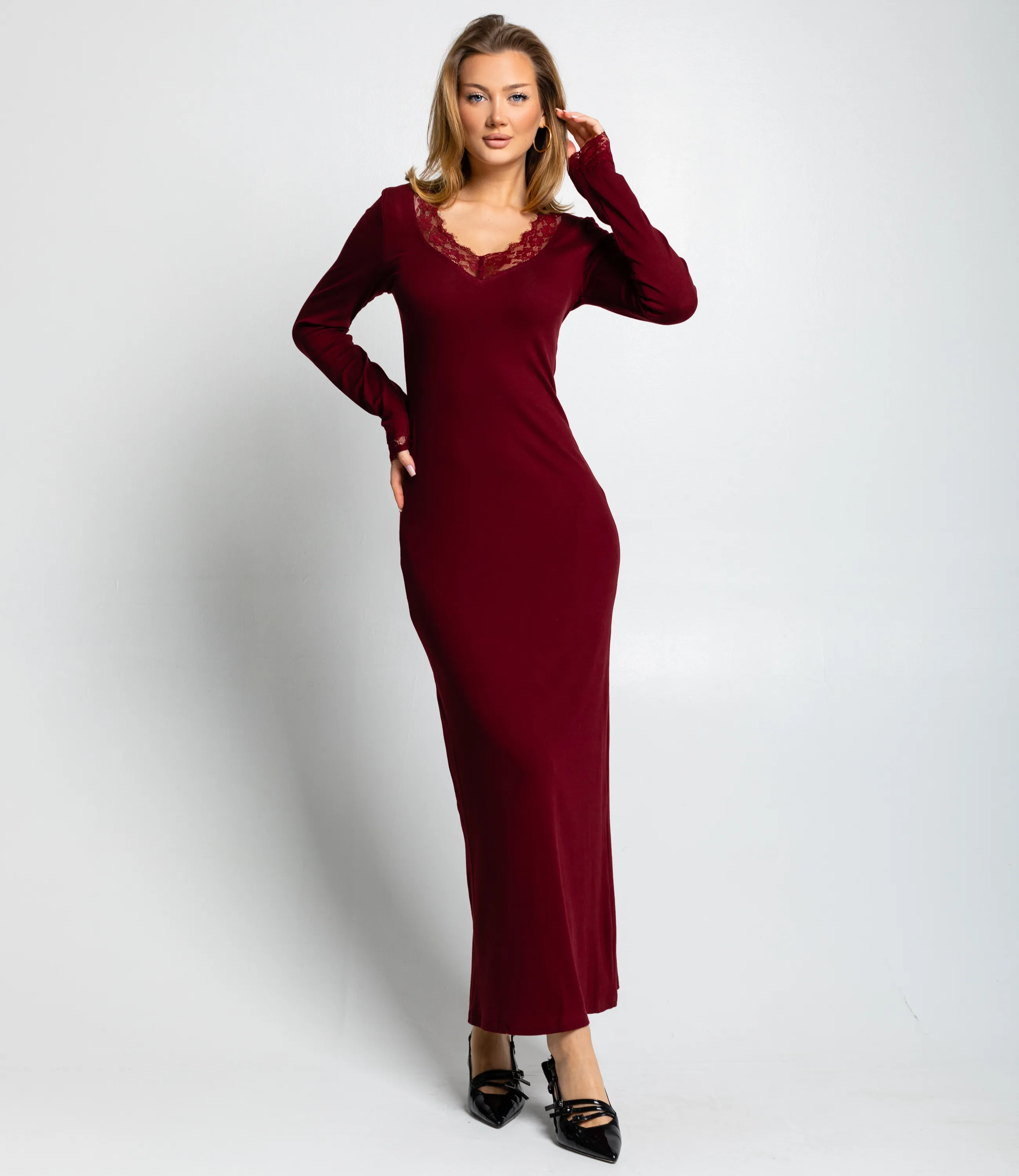 Платье #КТ887 (5), бордовый - фото 1