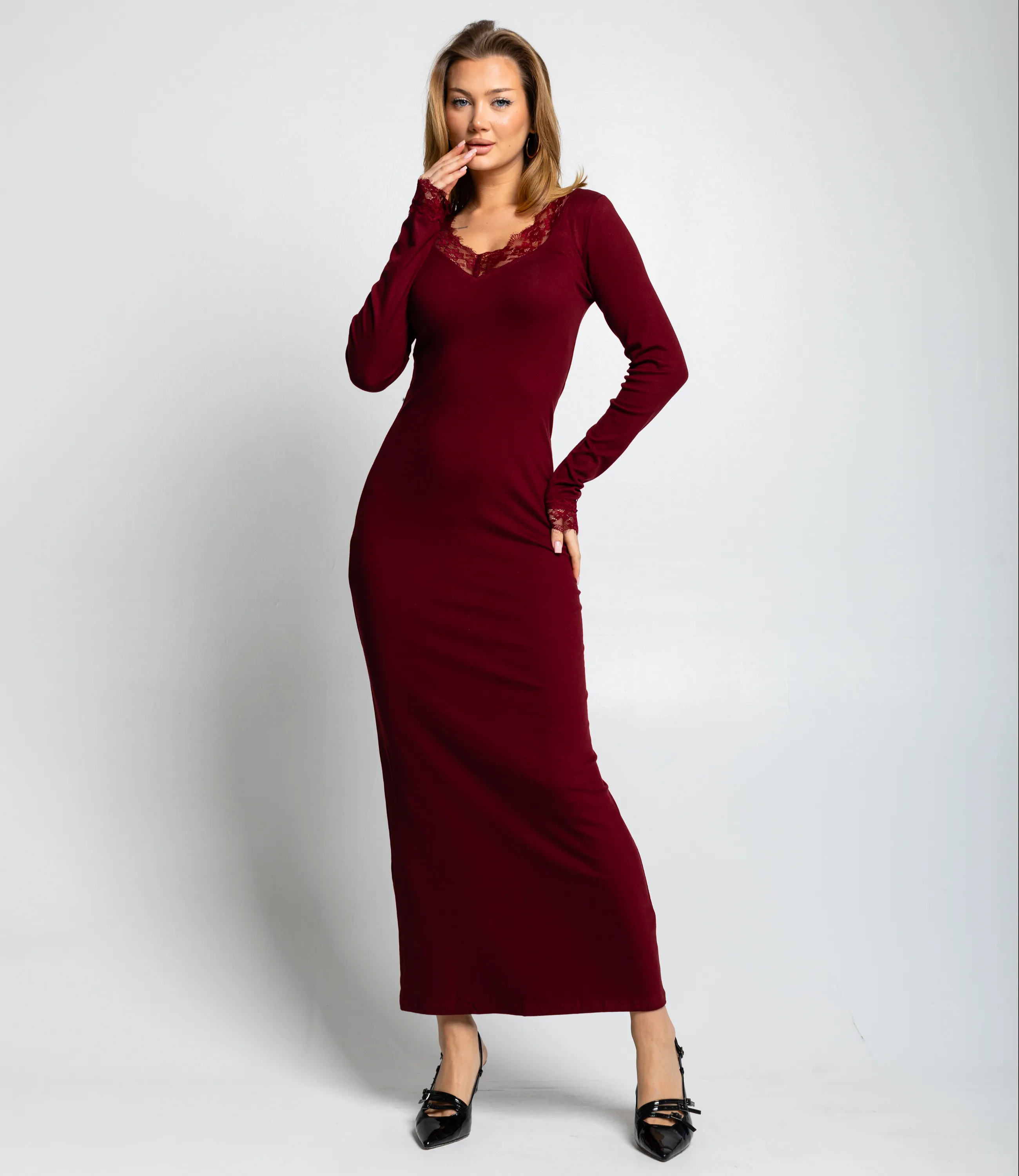 Платье #КТ887 (5), бордовый - фото 2