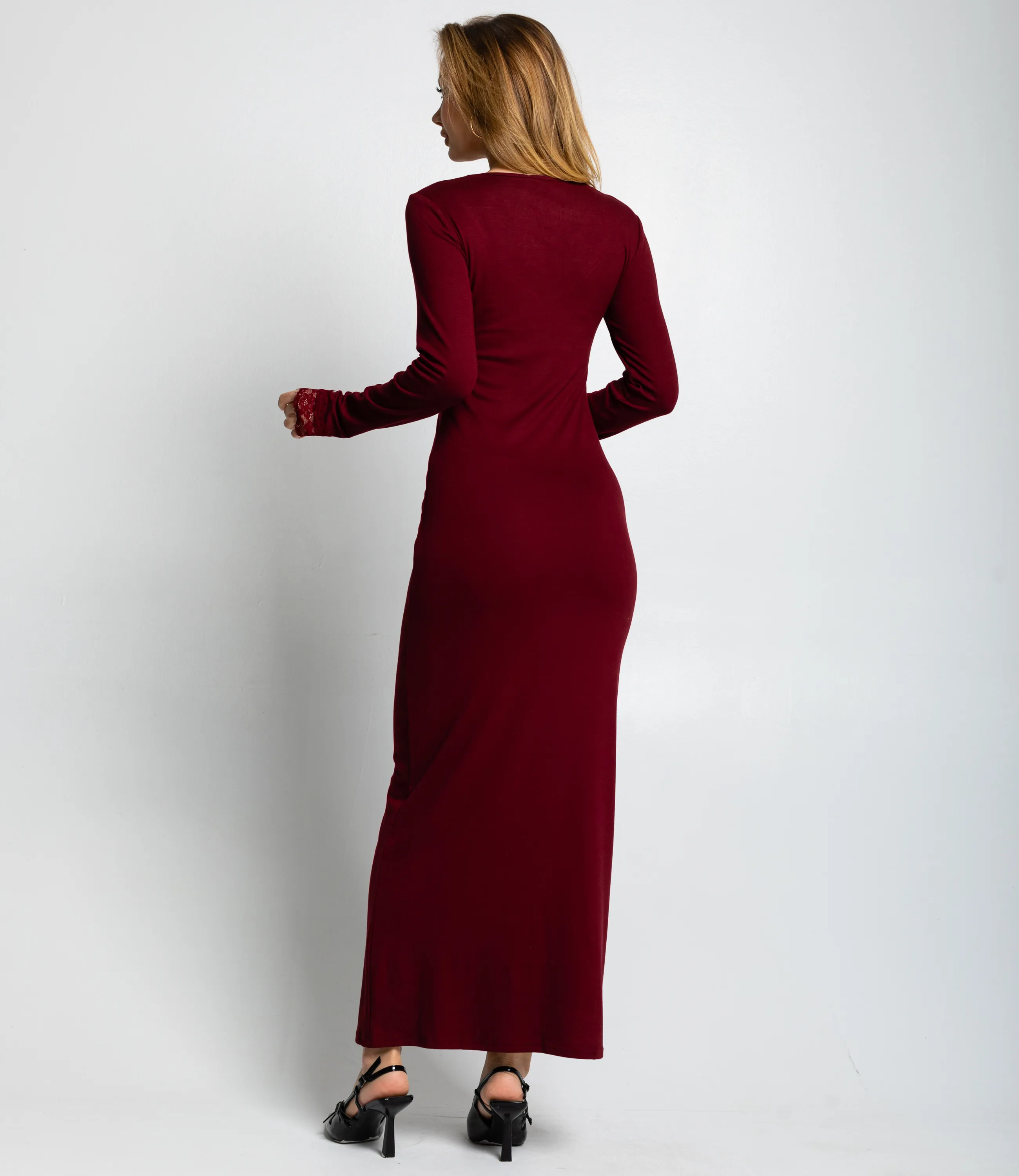 Платье #КТ887 (5), бордовый - фото 4