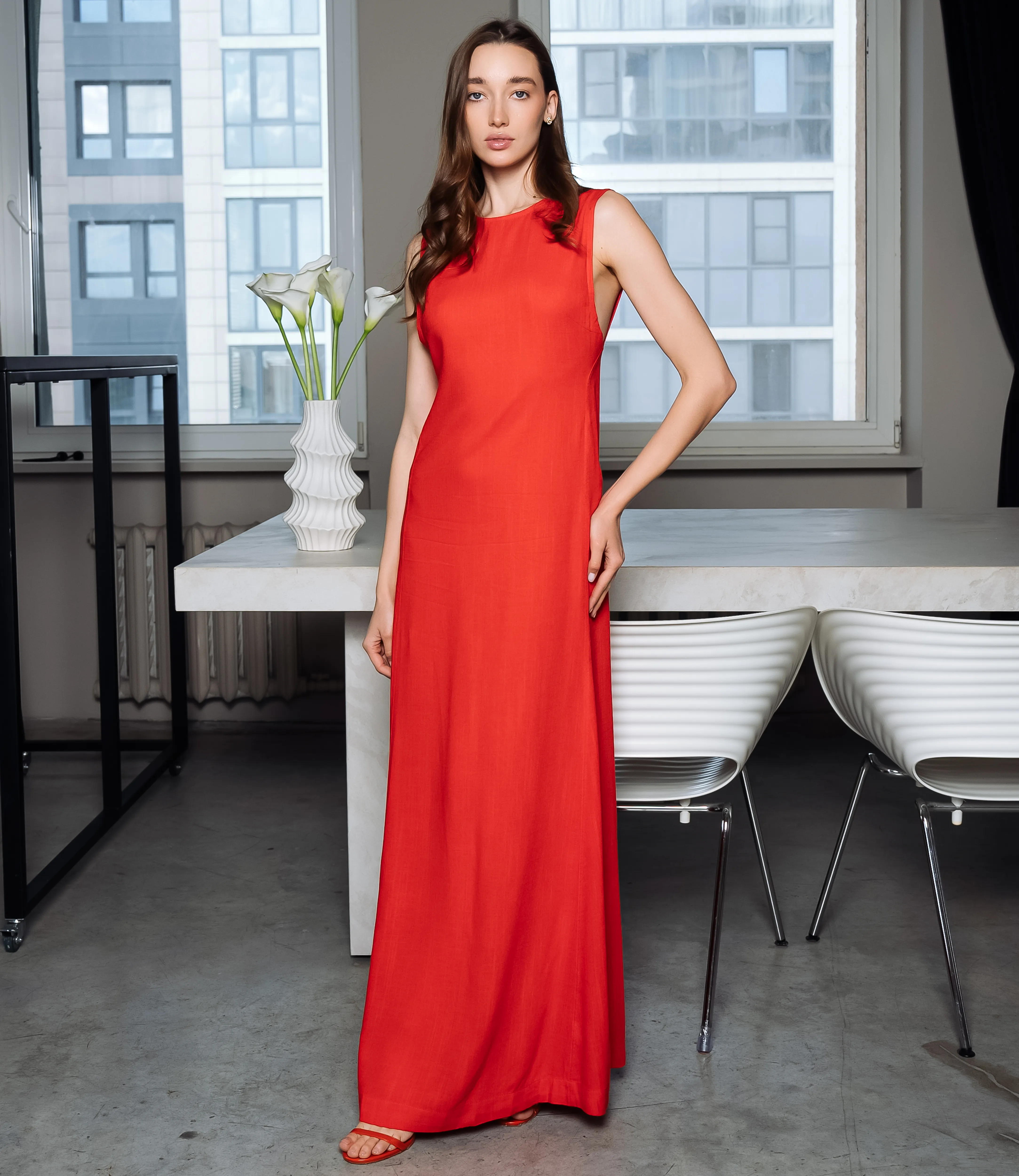 Платье #ОКТ025025, оранжевый - фото 1