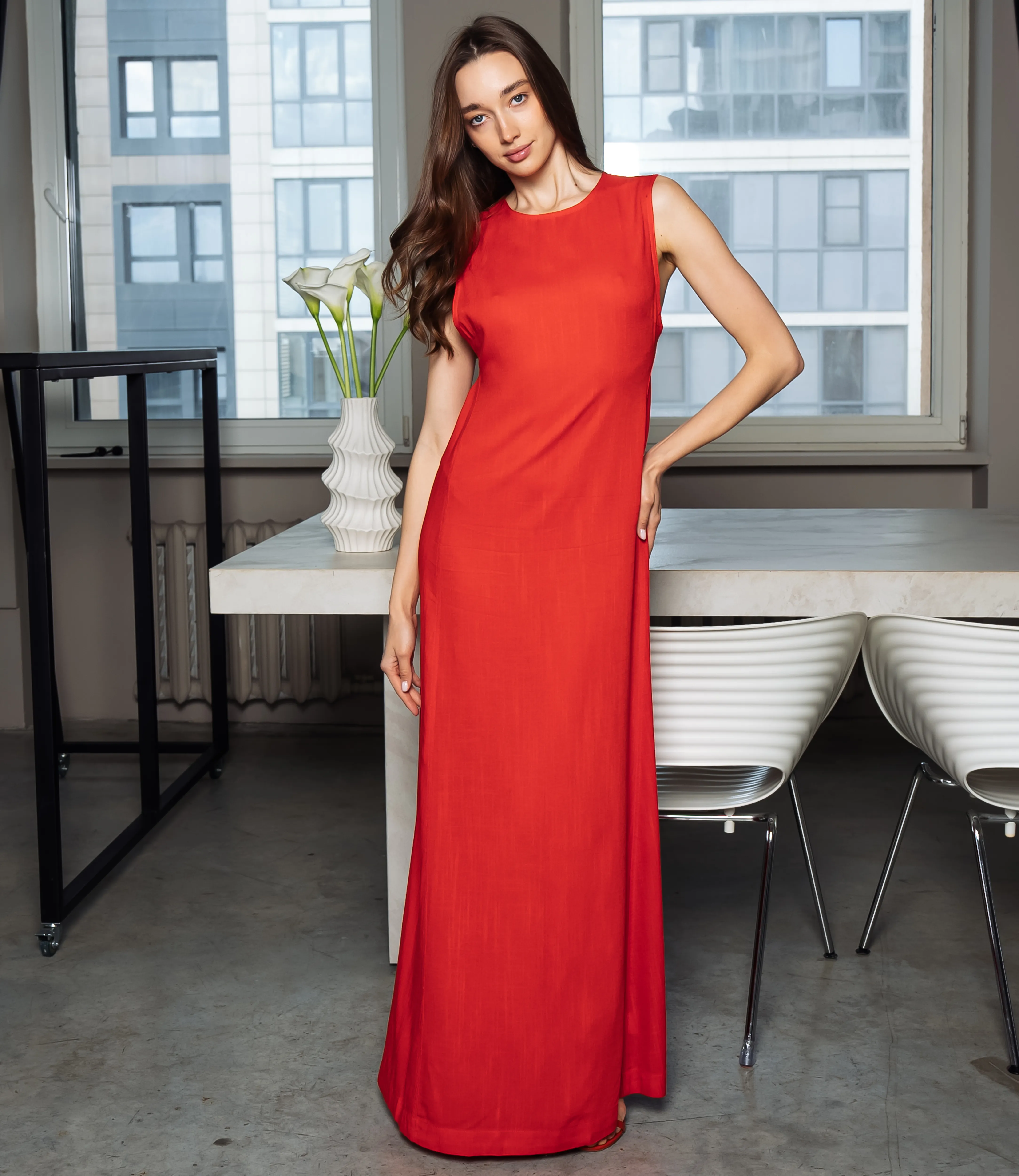 Платье #ОКТ025025, оранжевый - фото 4