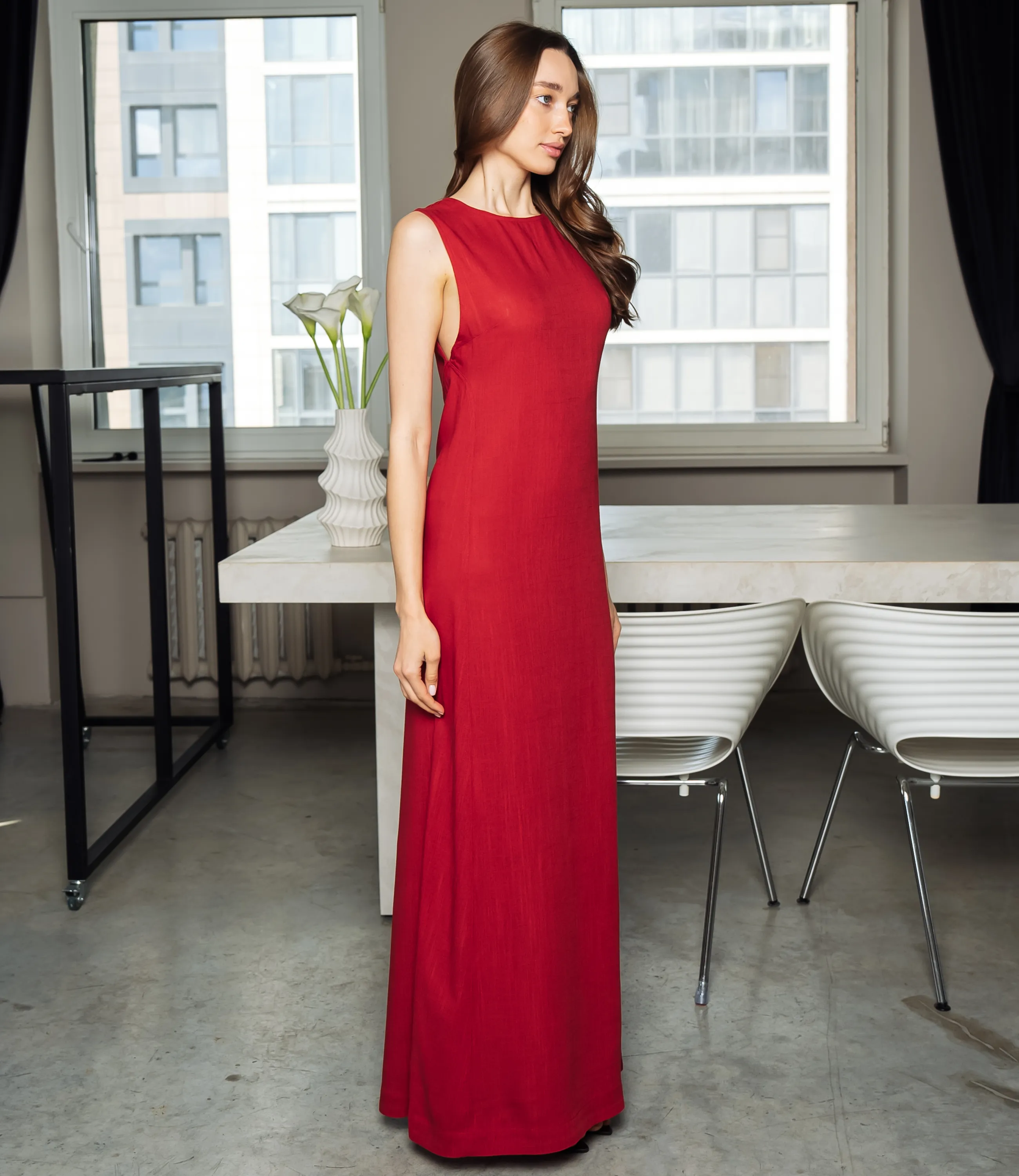 Платье #ОКТ025025, красный - фото 2