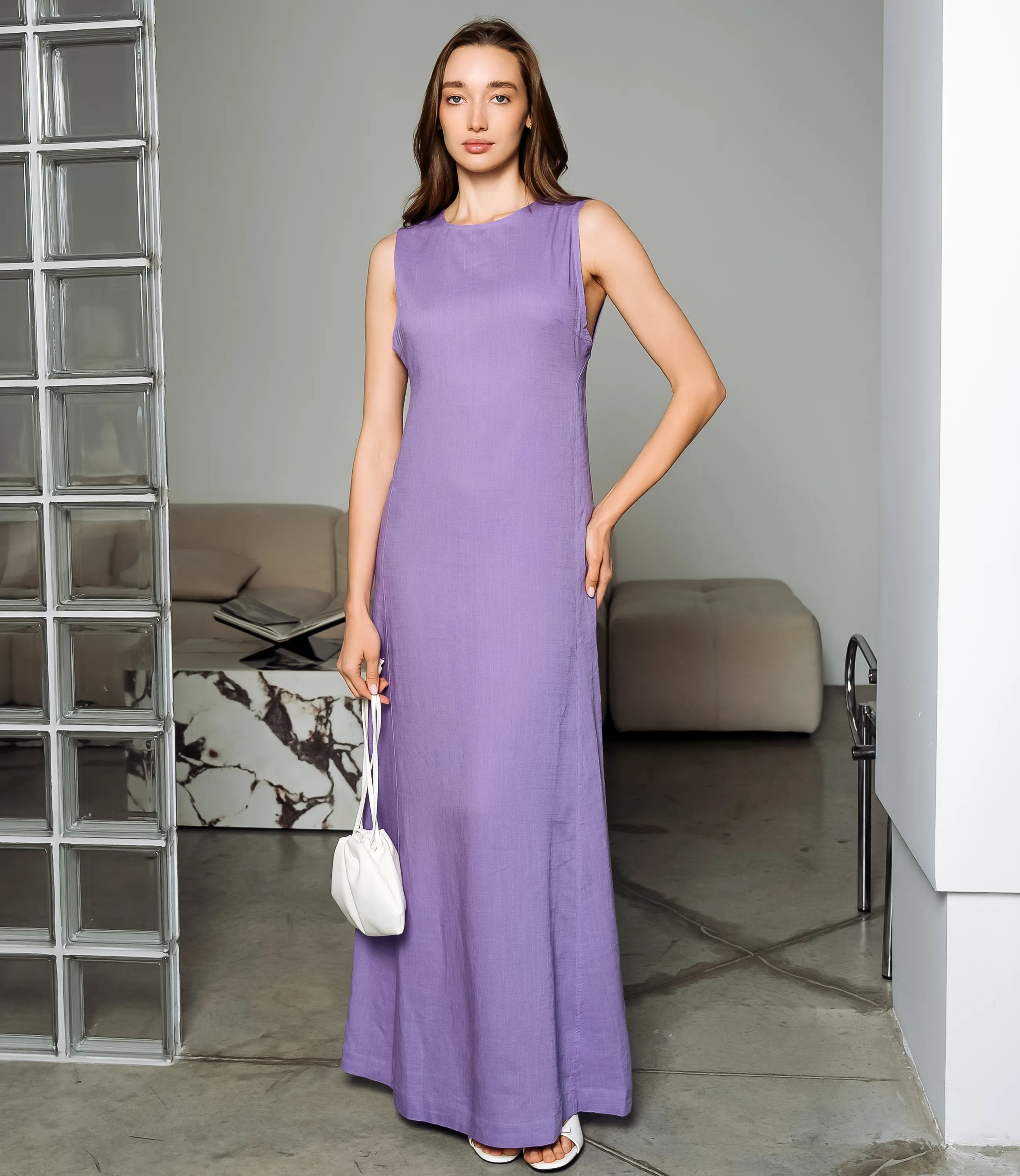 Платье #ОКТ025025, сиреневый - фото 1