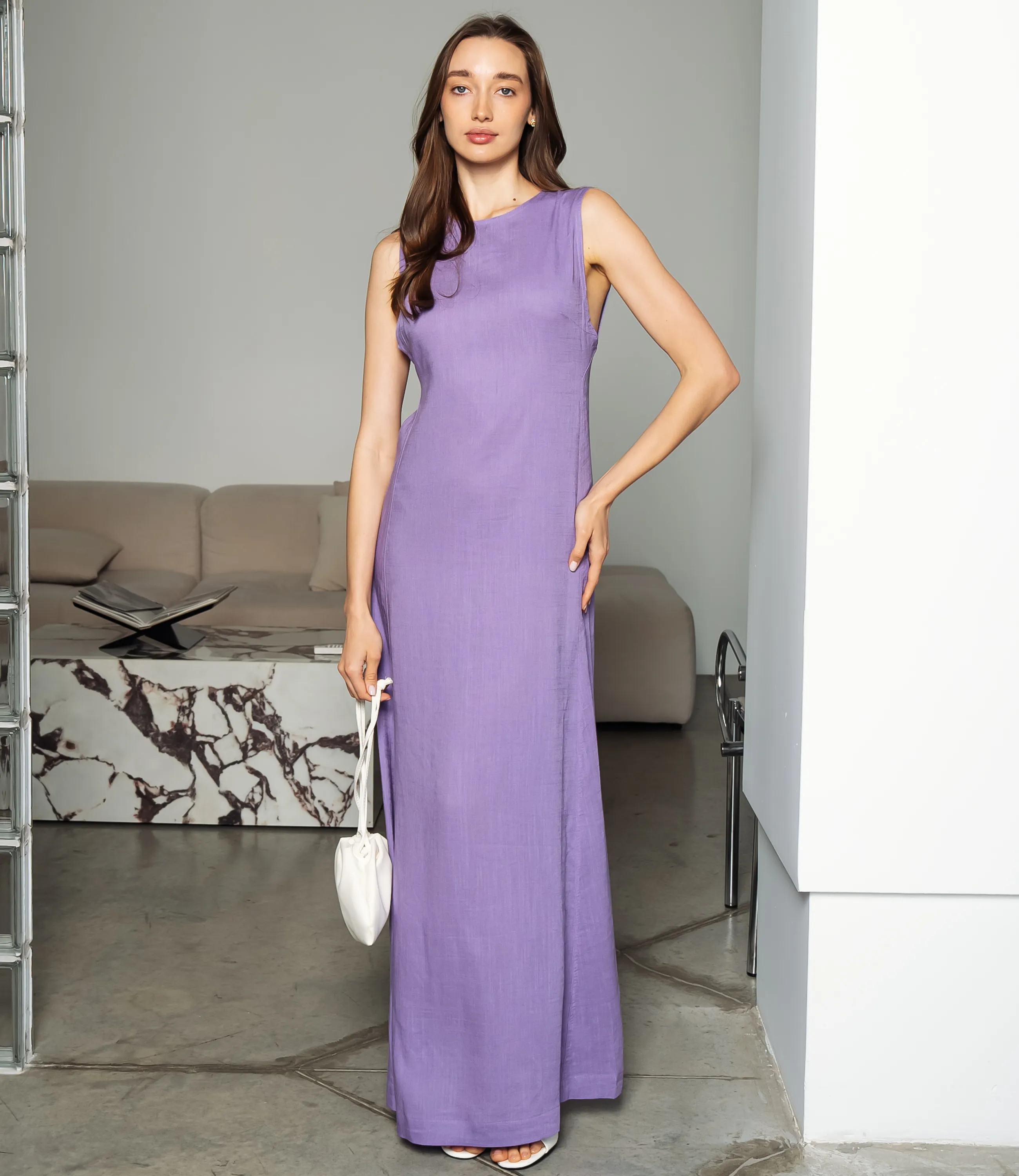 Платье #ОКТ025025, сиреневый - фото 4