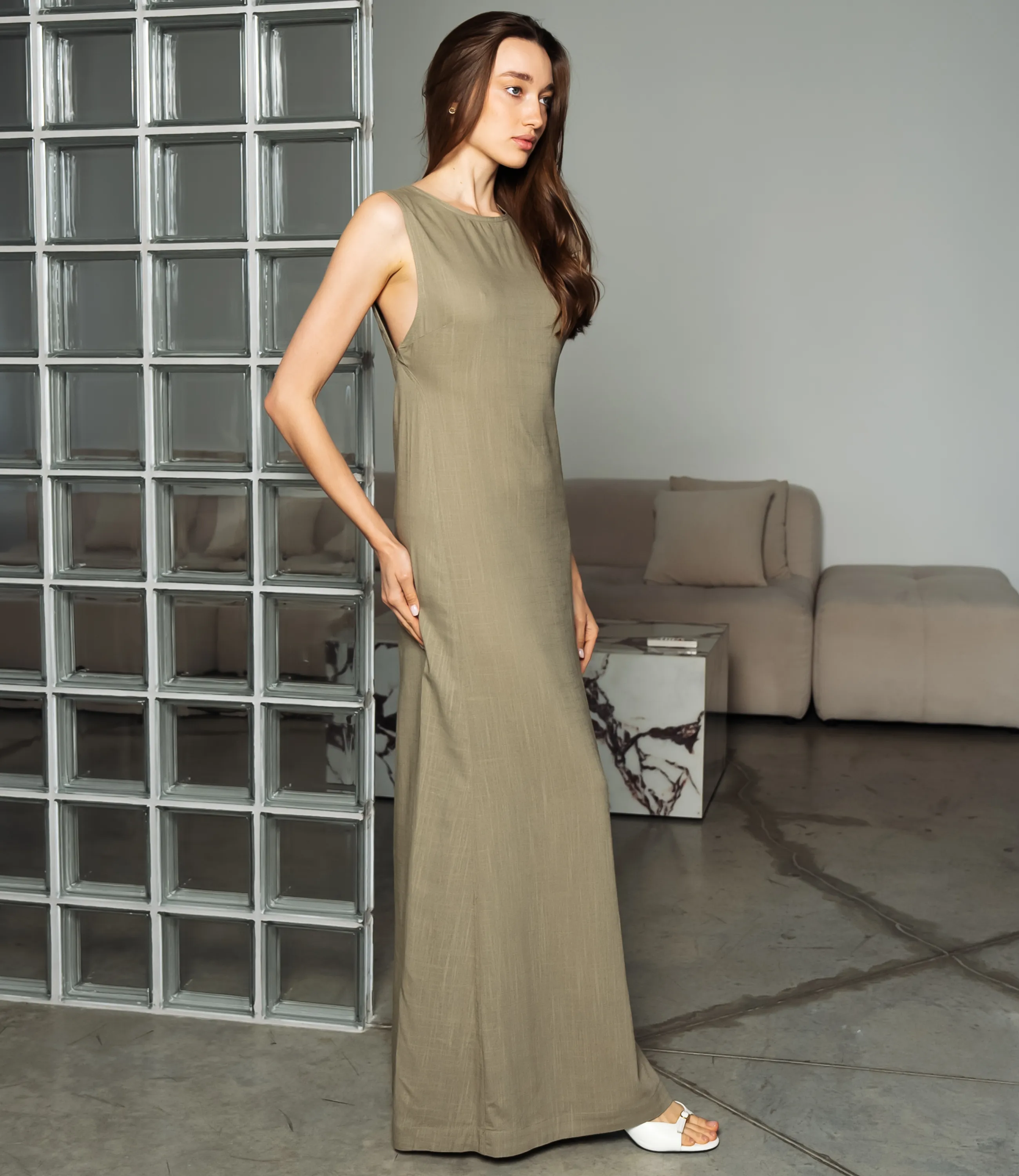 Платье #ОКТ025025, полынь - фото 2