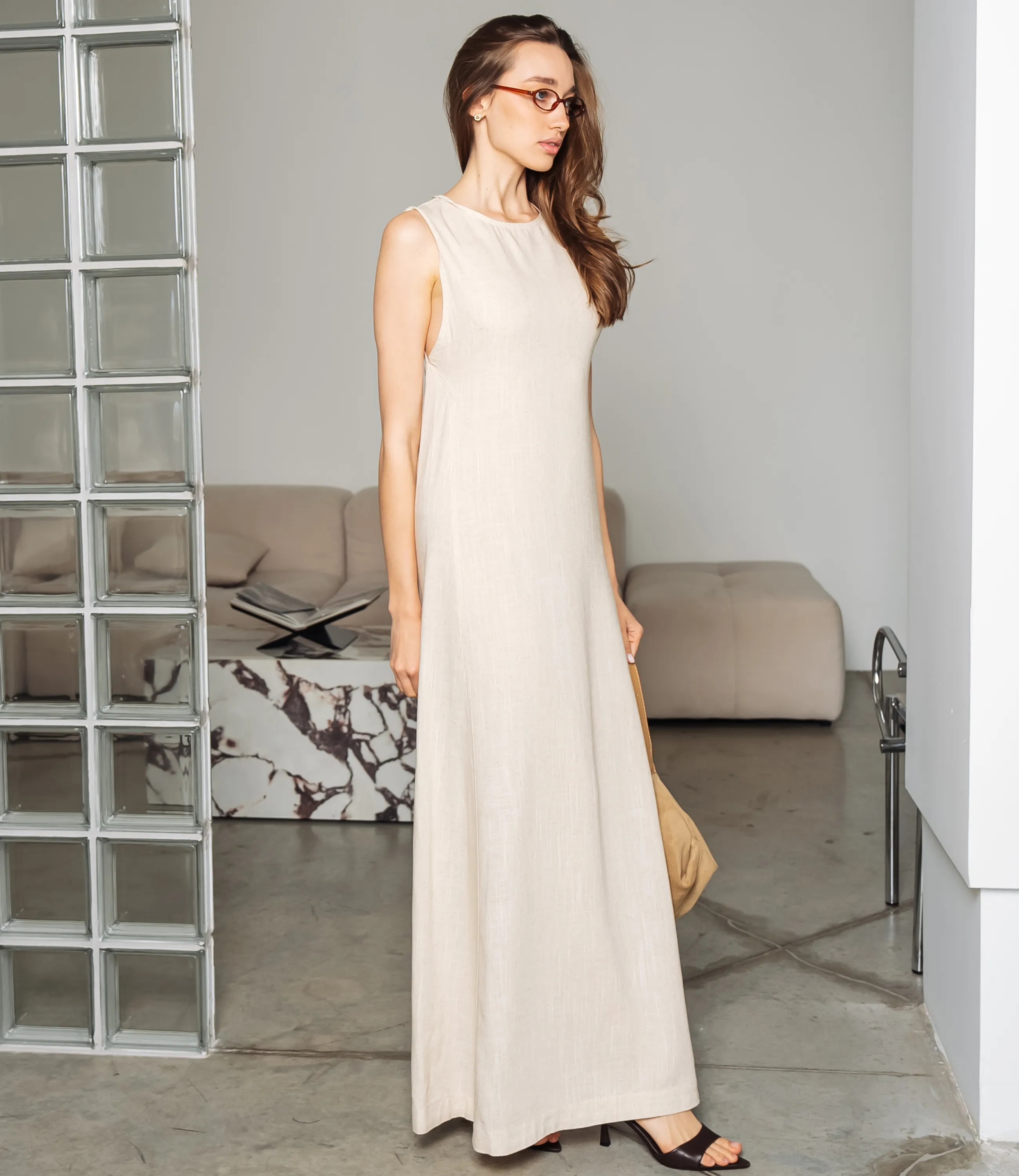 Платье #ОКТ025025, светло-бежевый - фото 2