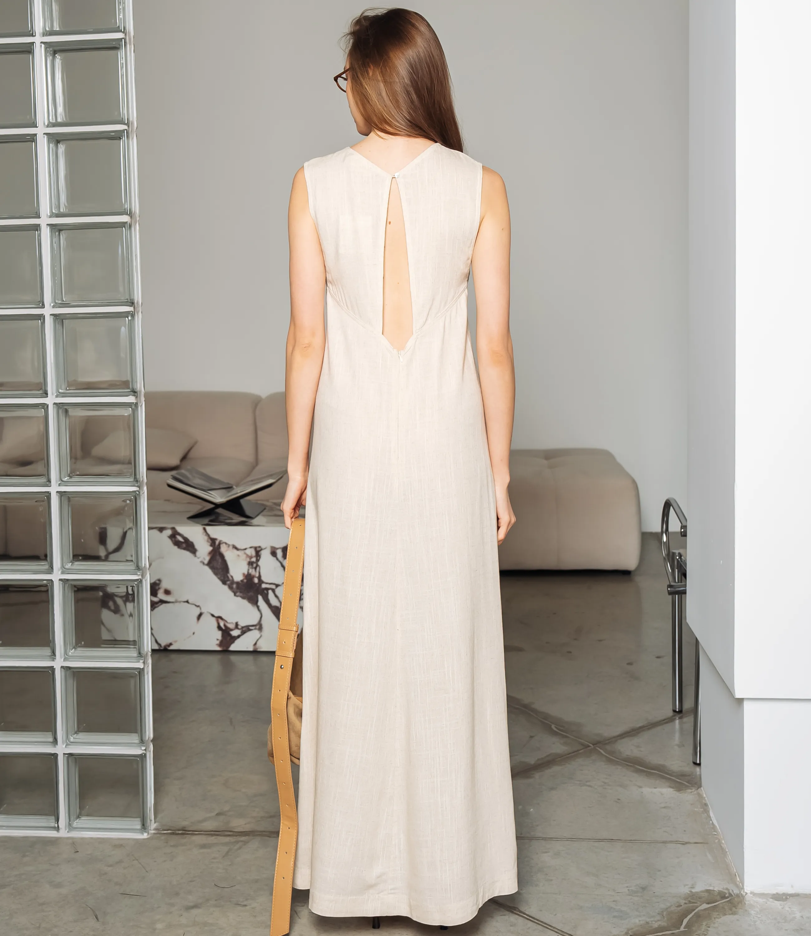 Платье #ОКТ025025, светло-бежевый - фото 3