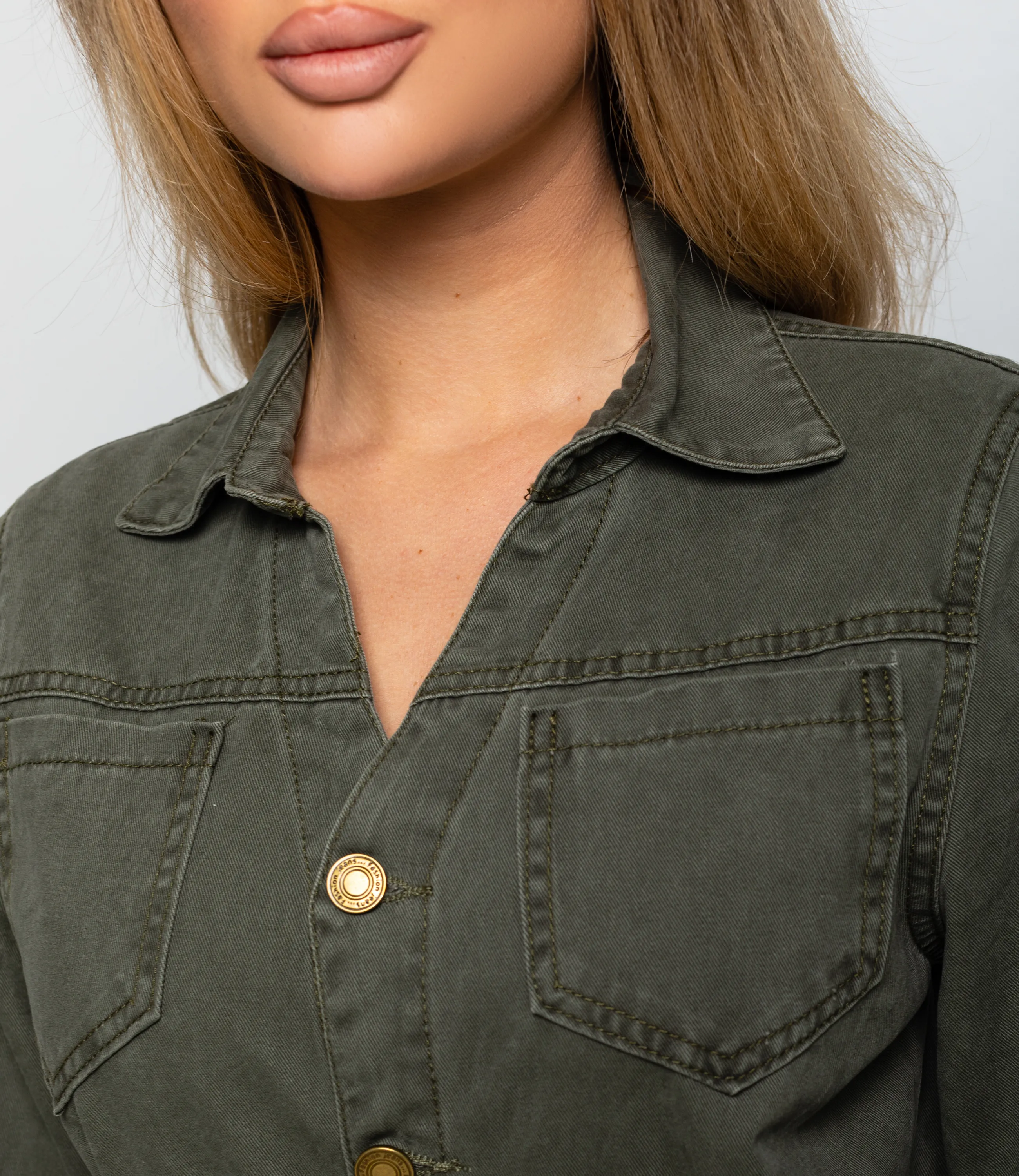 Джинсовое платье #КТ9199 (1), серо-зелёный - фото 5