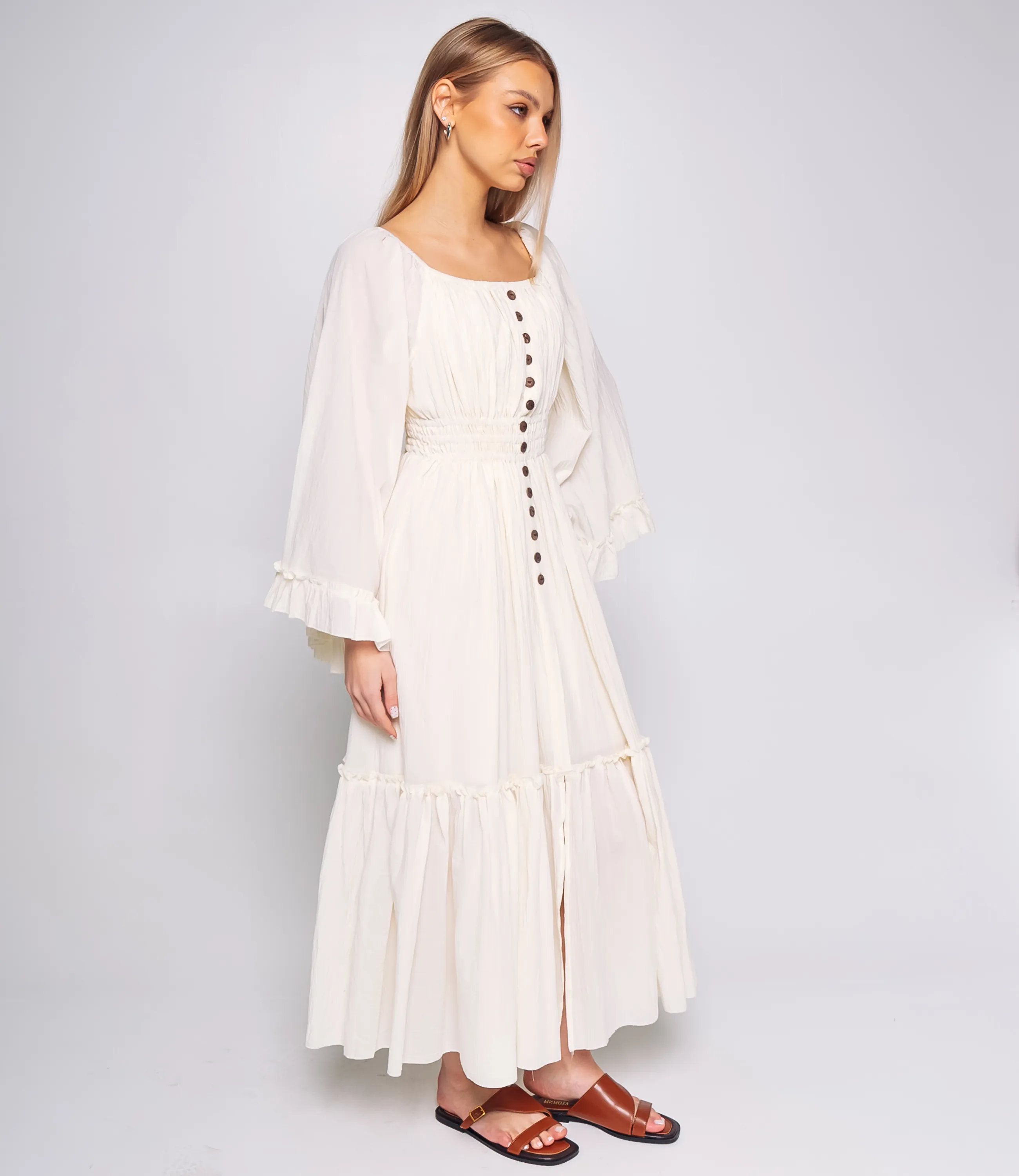 Платье #КТ2562, кремовый - фото 2