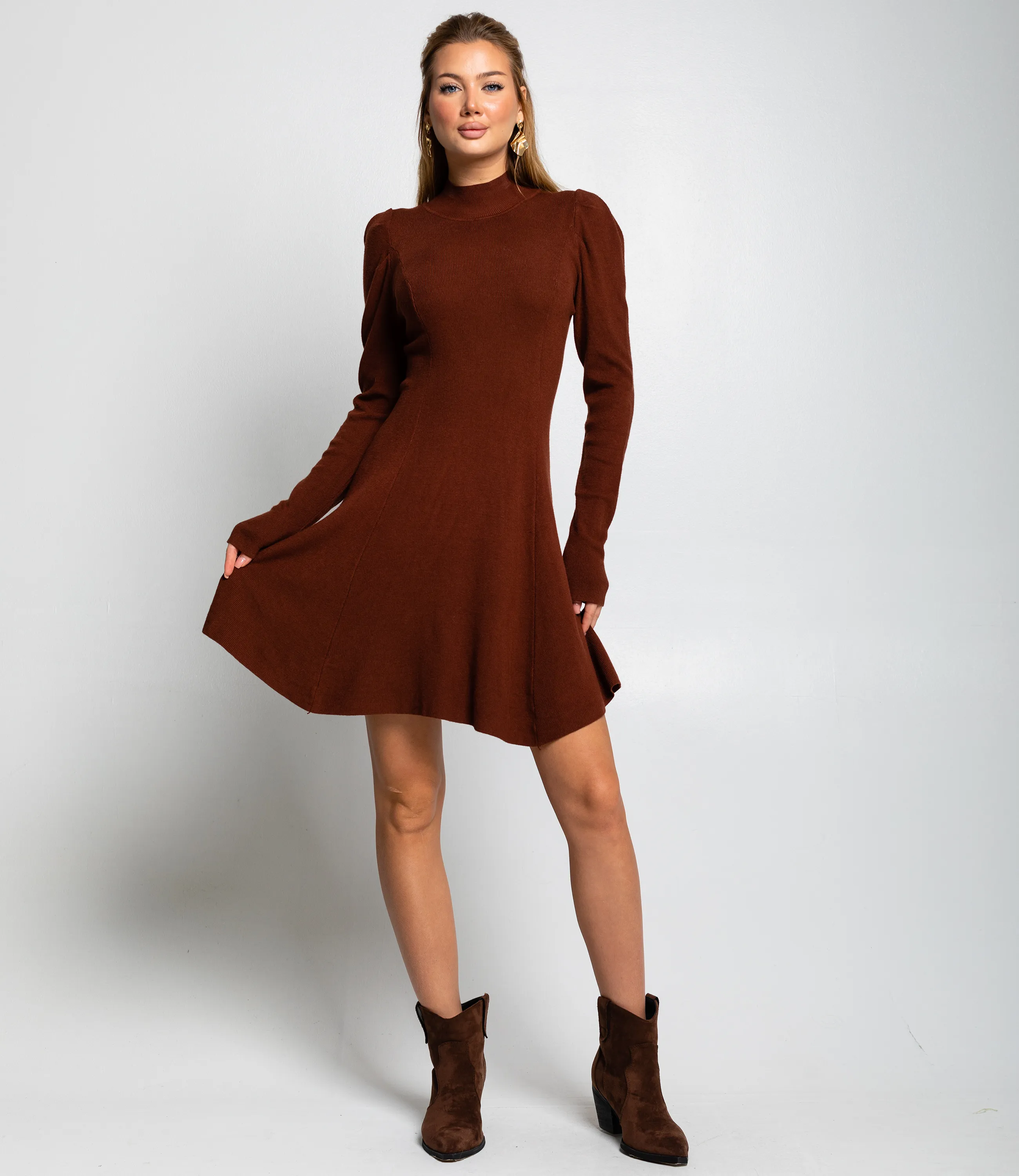 Платье #КТ04227, коричневый - фото 2