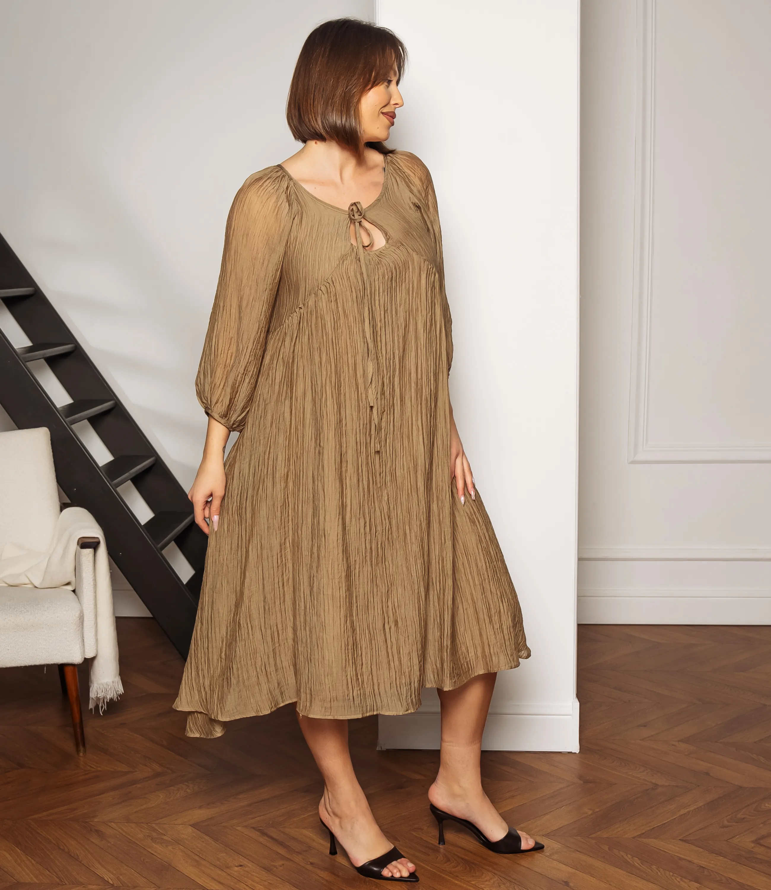 Платье #КТ1788, хаки - фото 2