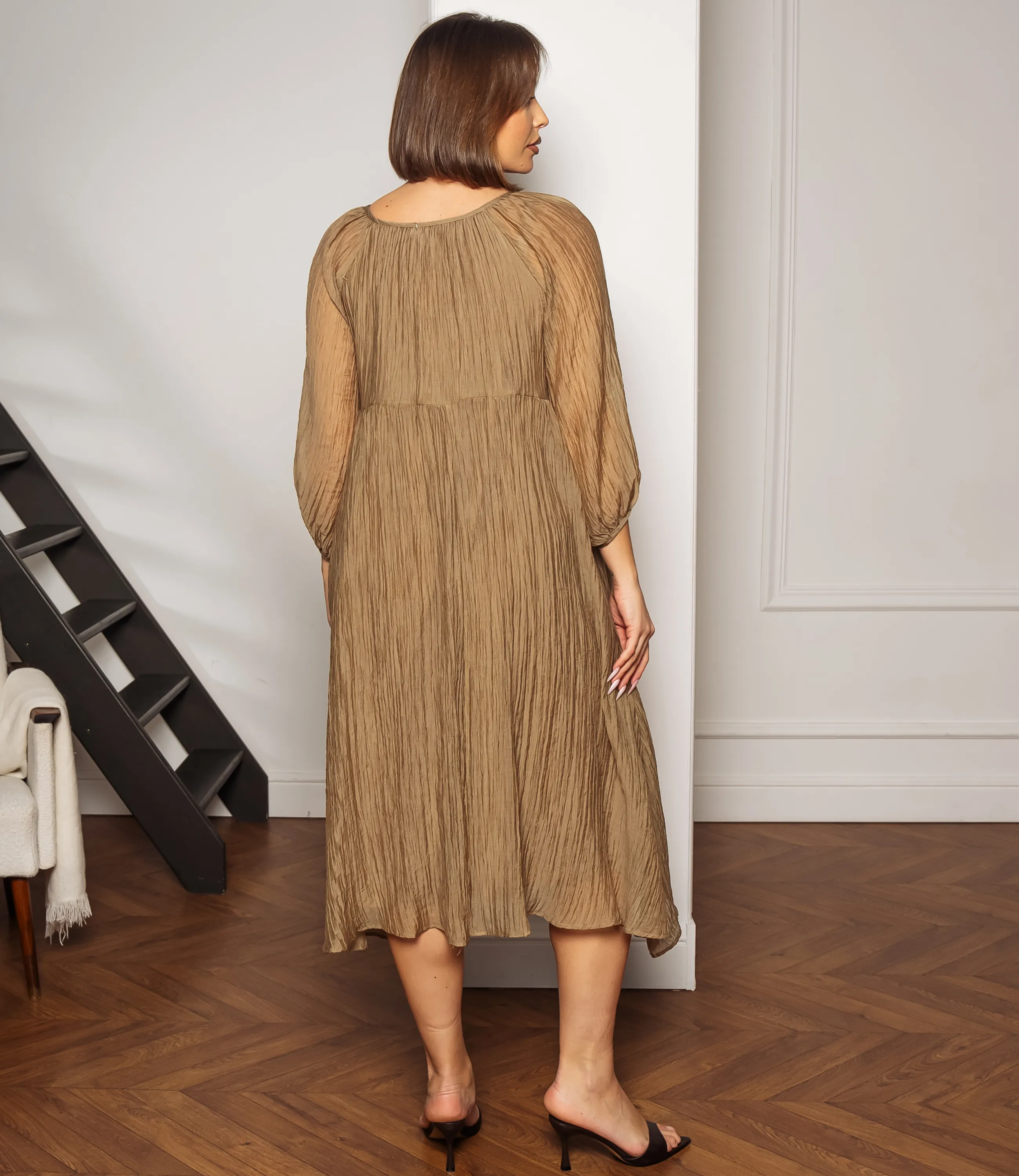 Платье #КТ1788, хаки - фото 3