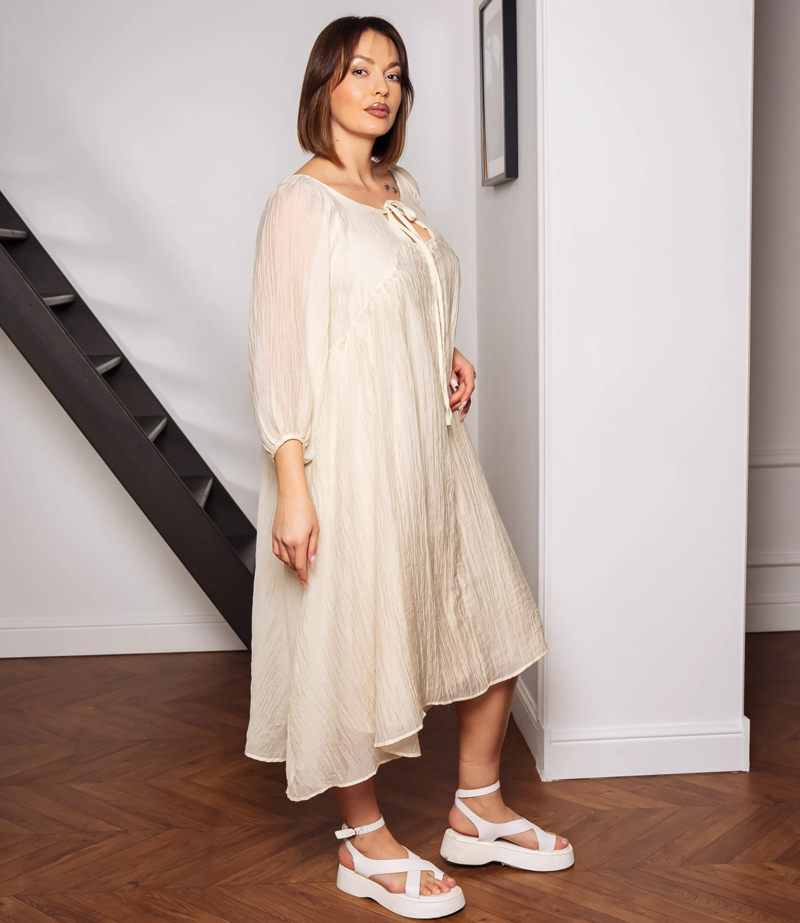 Платье #КТ1788, светло-бежевый - фото 2