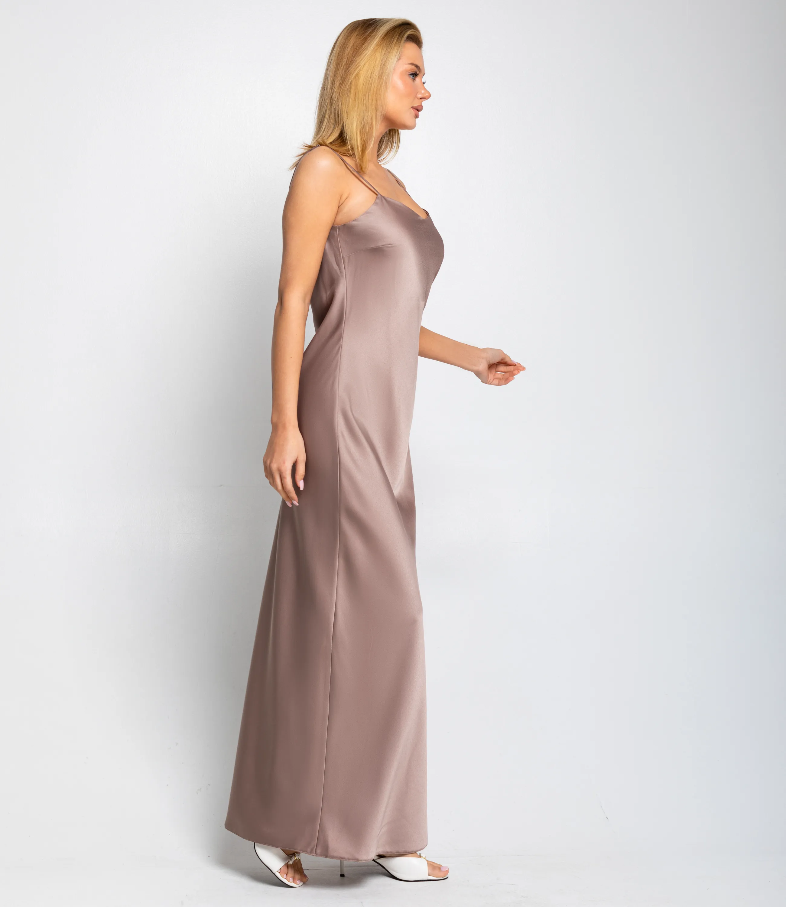 Платье #ОКТ025024, тёмно-бежевый - фото 3