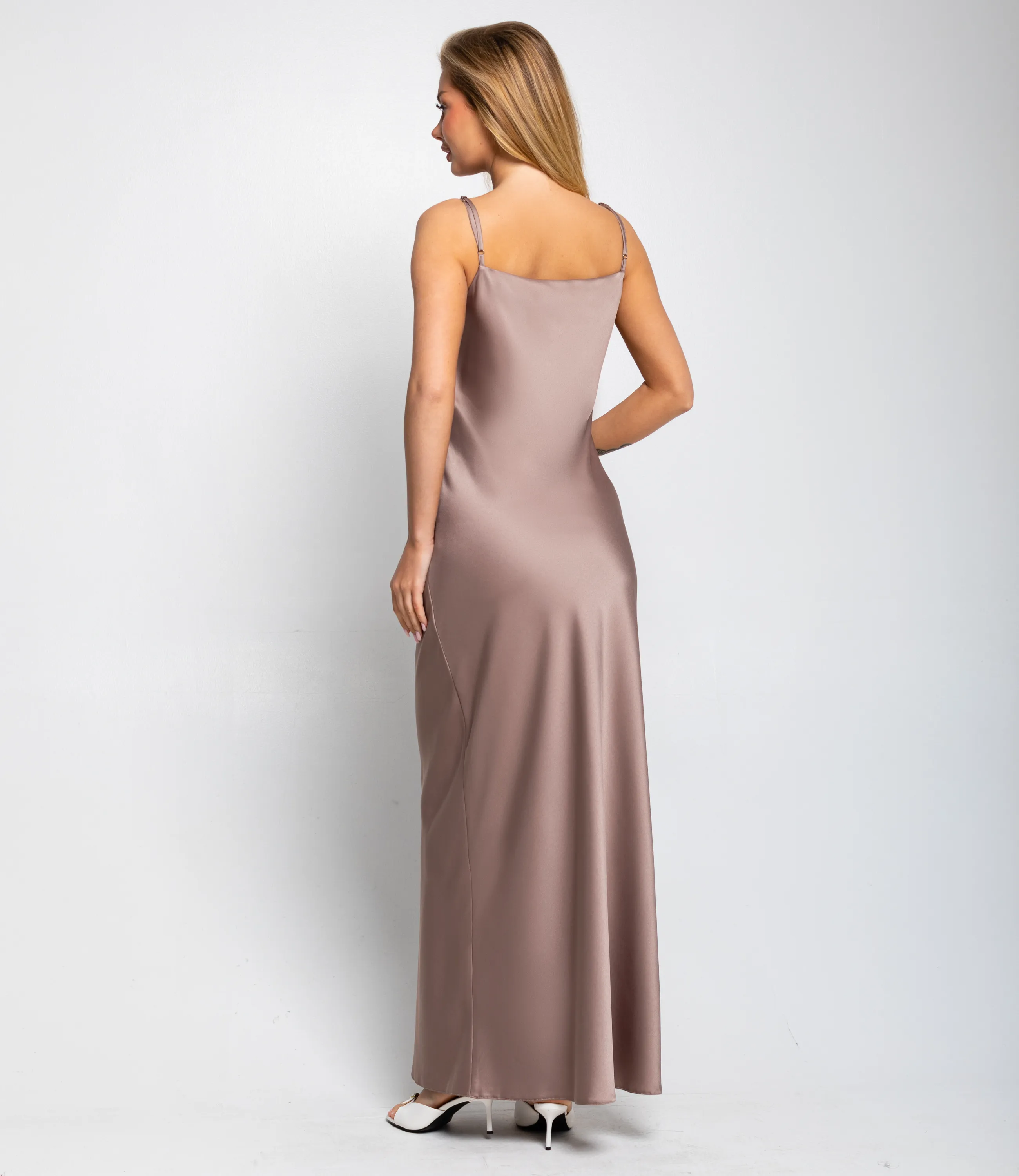 Платье #ОКТ025024, тёмно-бежевый - фото 4