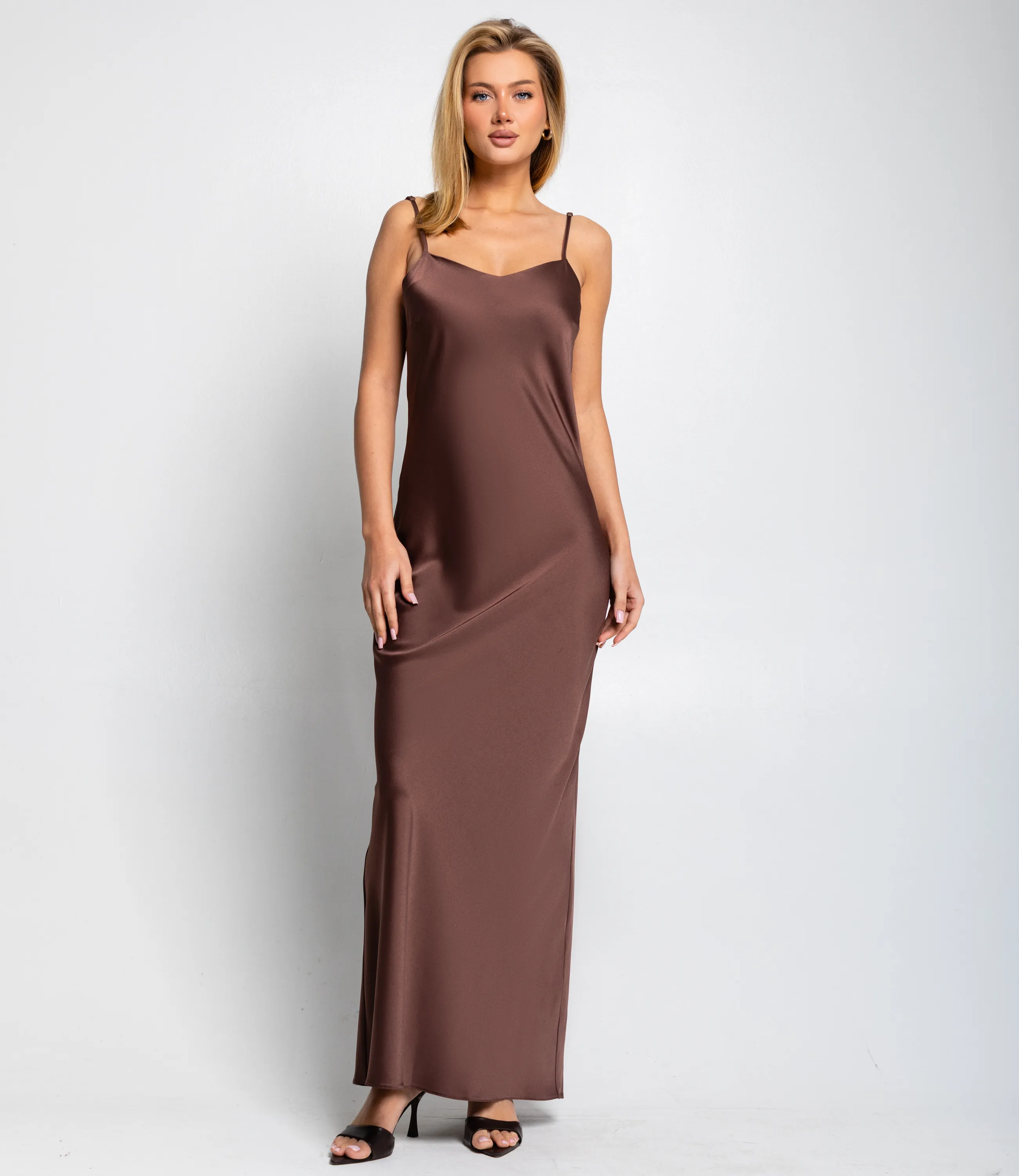 Платье #ОКТ025024, шоколадный - фото 1