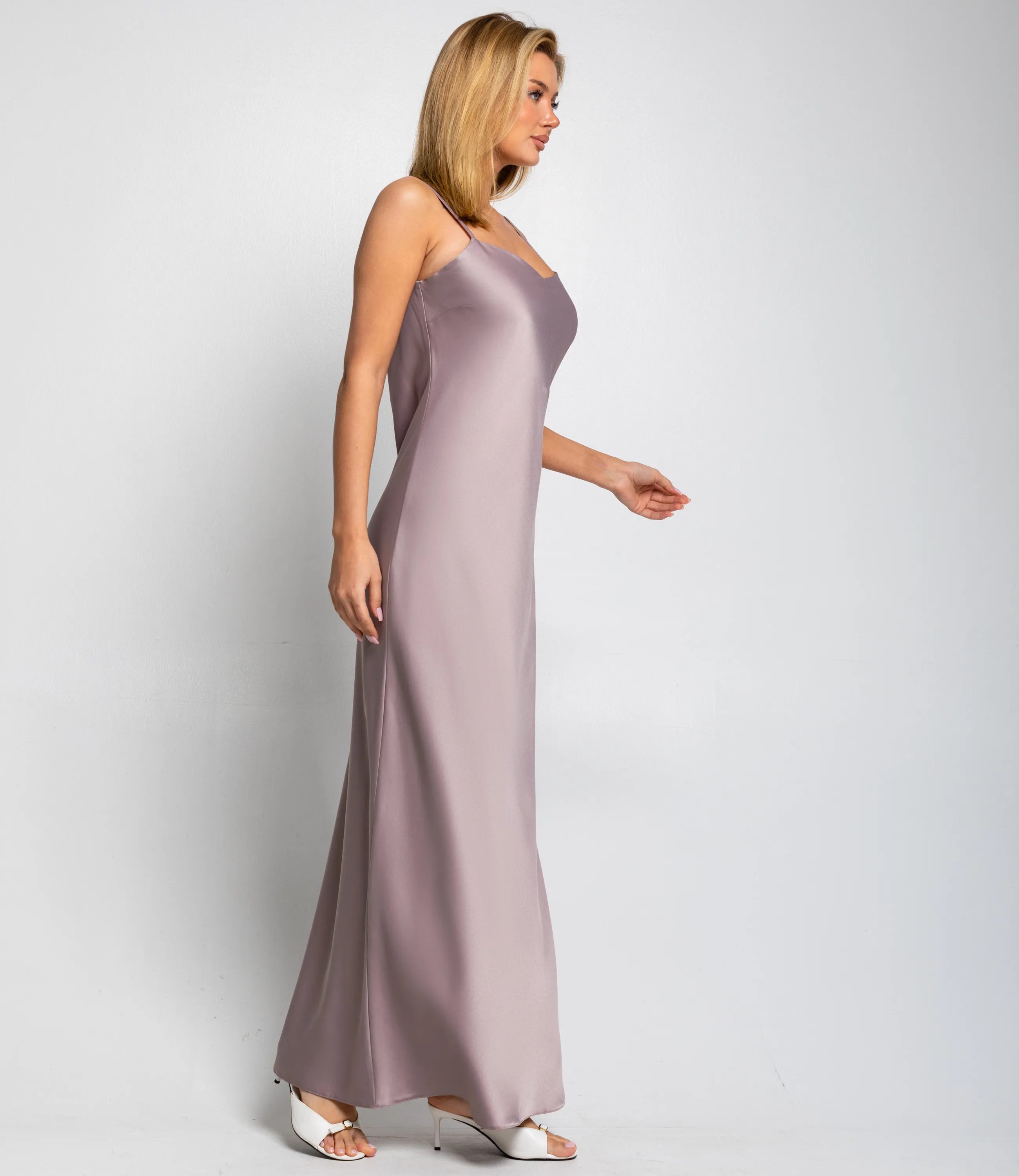 Платье #ОКТ025024, бежево-серый - фото 3