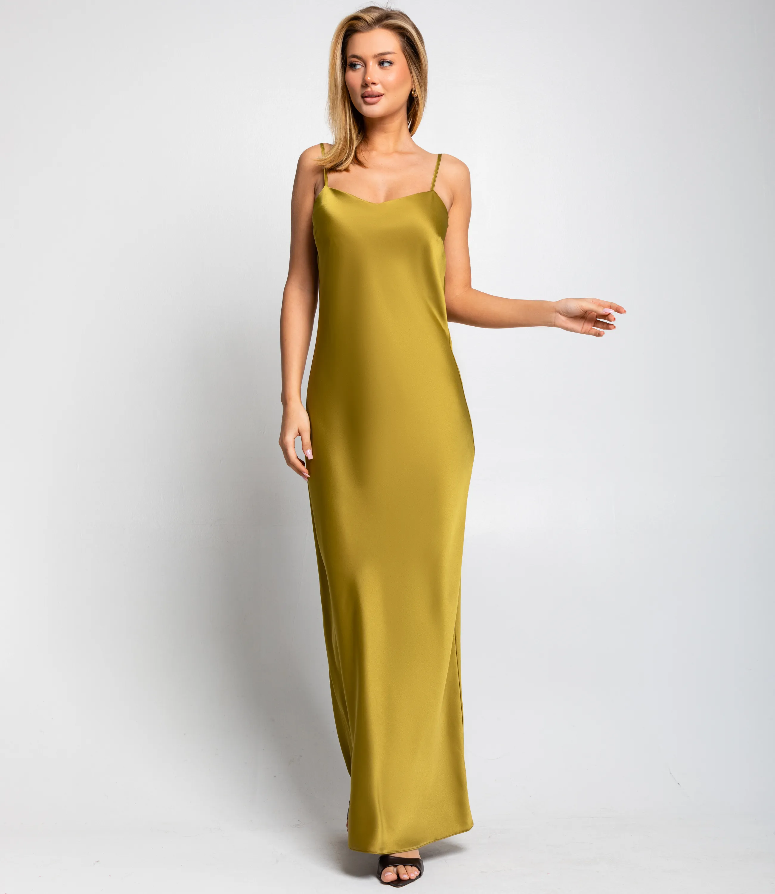 Платье #ОКТ025024, оливковый - фото 2