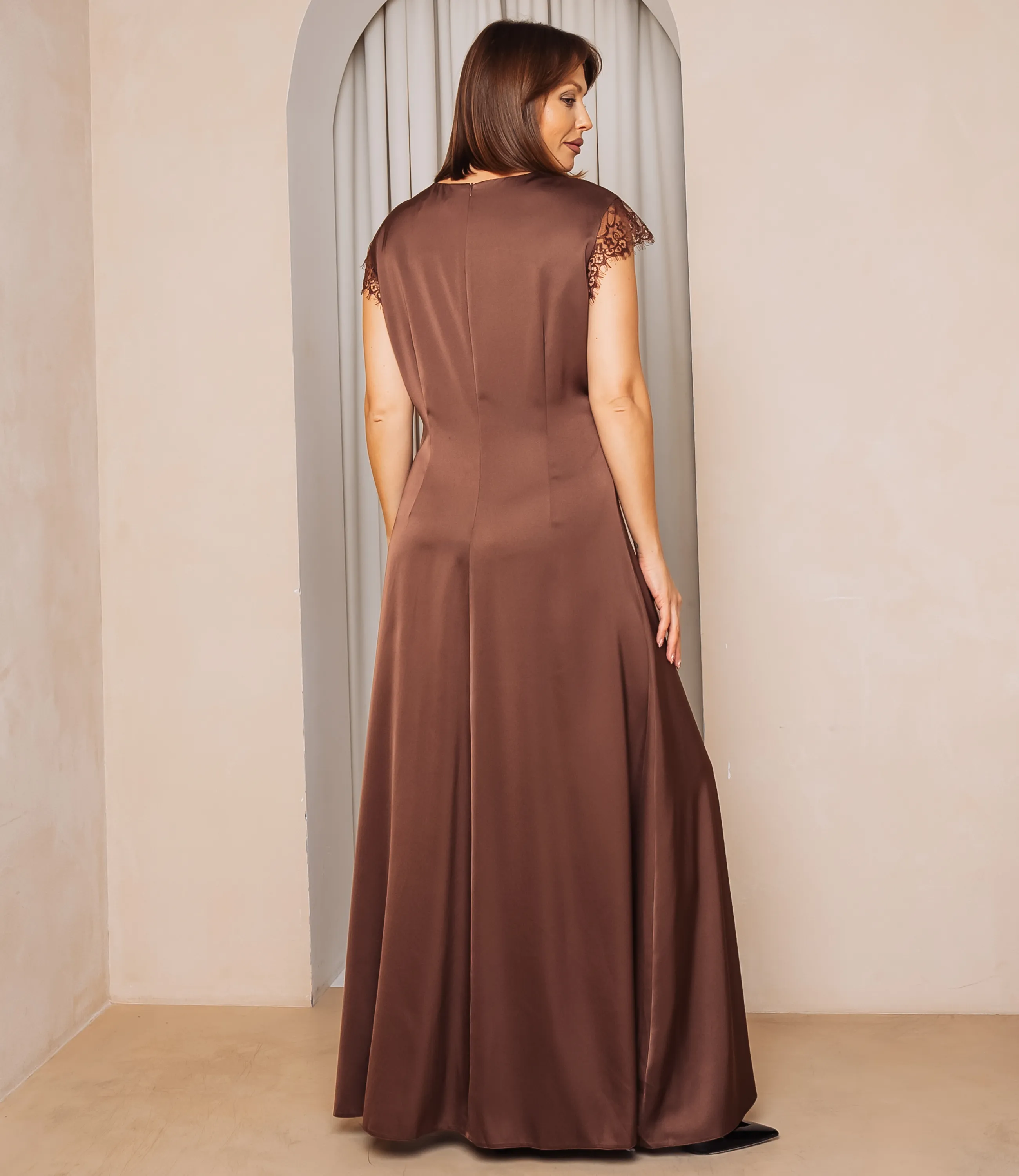 Платье #ОКТ025023, шоколадный - фото 3