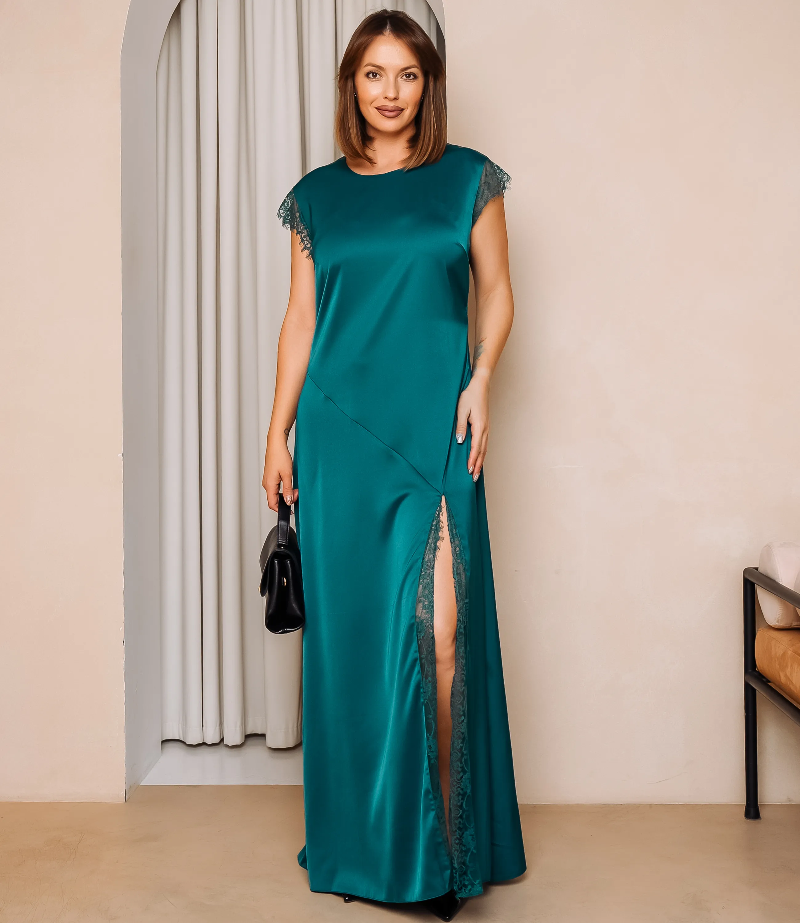 Платье #ОКТ025023, изумрудный - фото 1