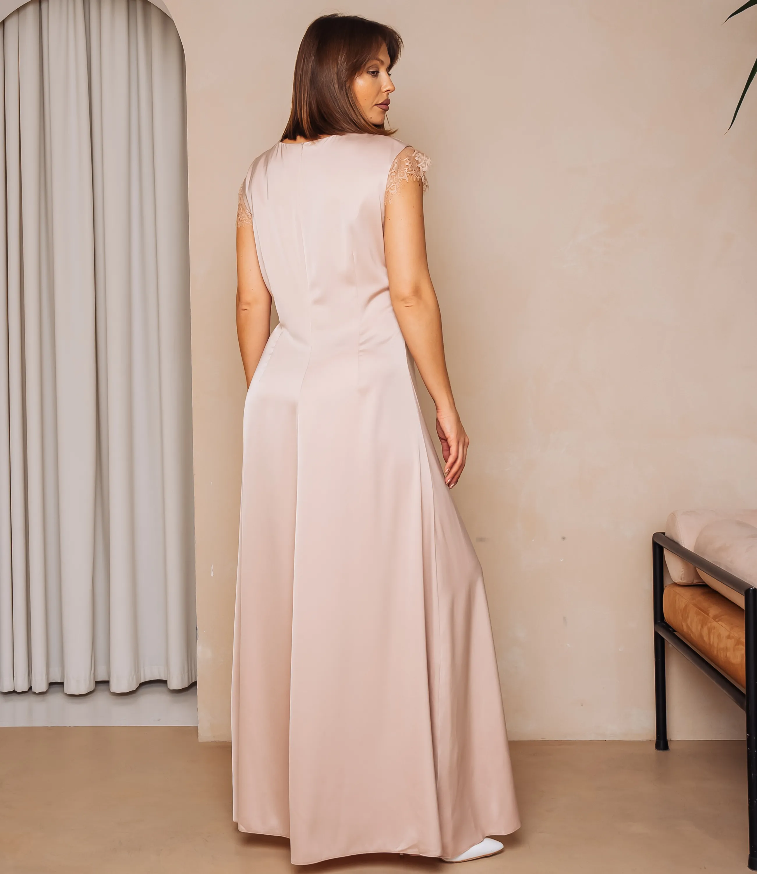 Платье #ОКТ025023, бежевый - фото 3