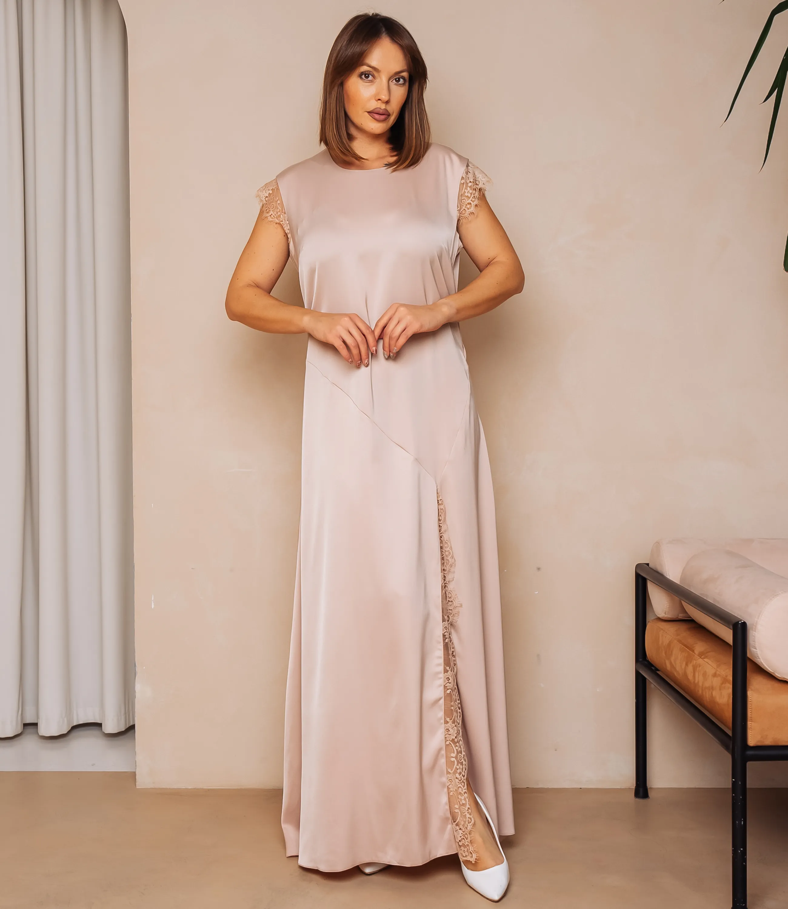 Платье #ОКТ025023, бежевый - фото 4