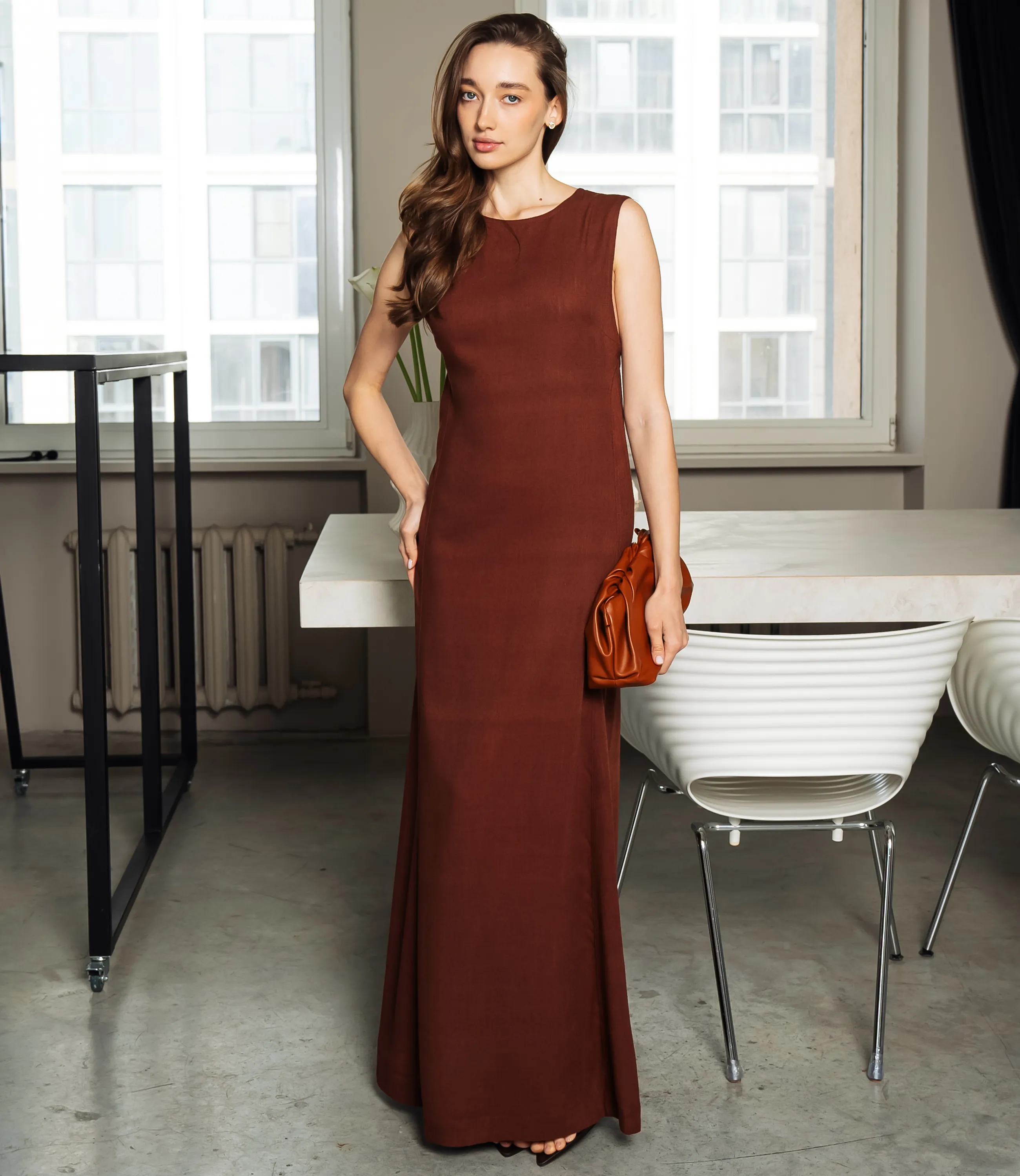 Платье #ОКТ025025, коричневый - фото 4