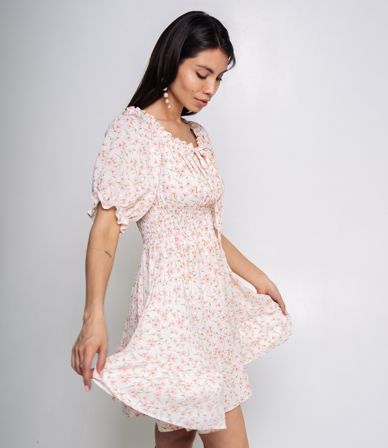 Платье #БШ2298-1, молочный, розовый - фото 2