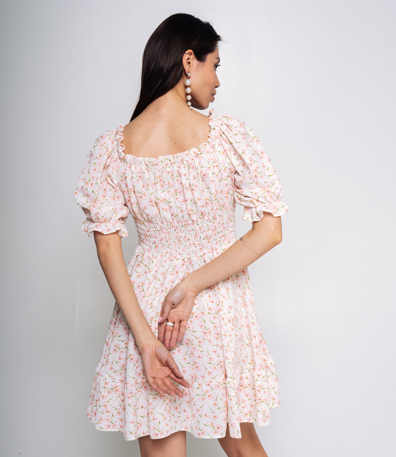 Платье #БШ2298-1, молочный, розовый - фото 3