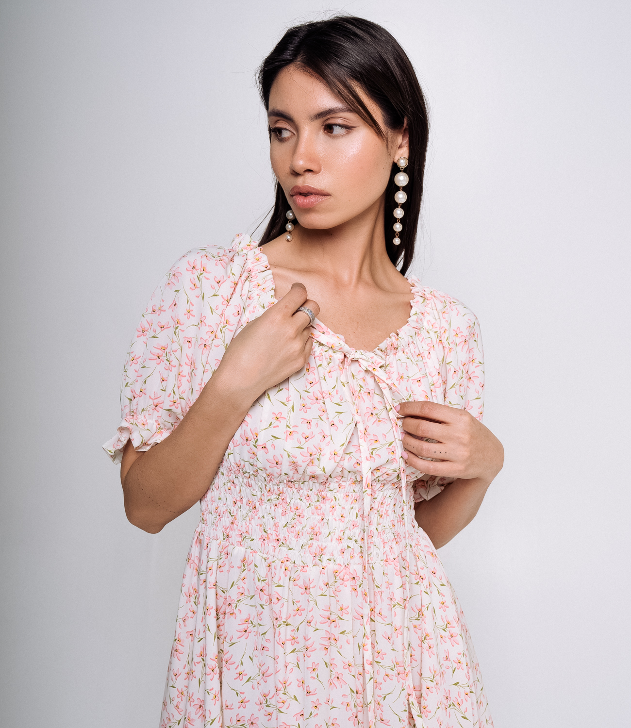 Платье #БШ2298-1, молочный, розовый - фото 5