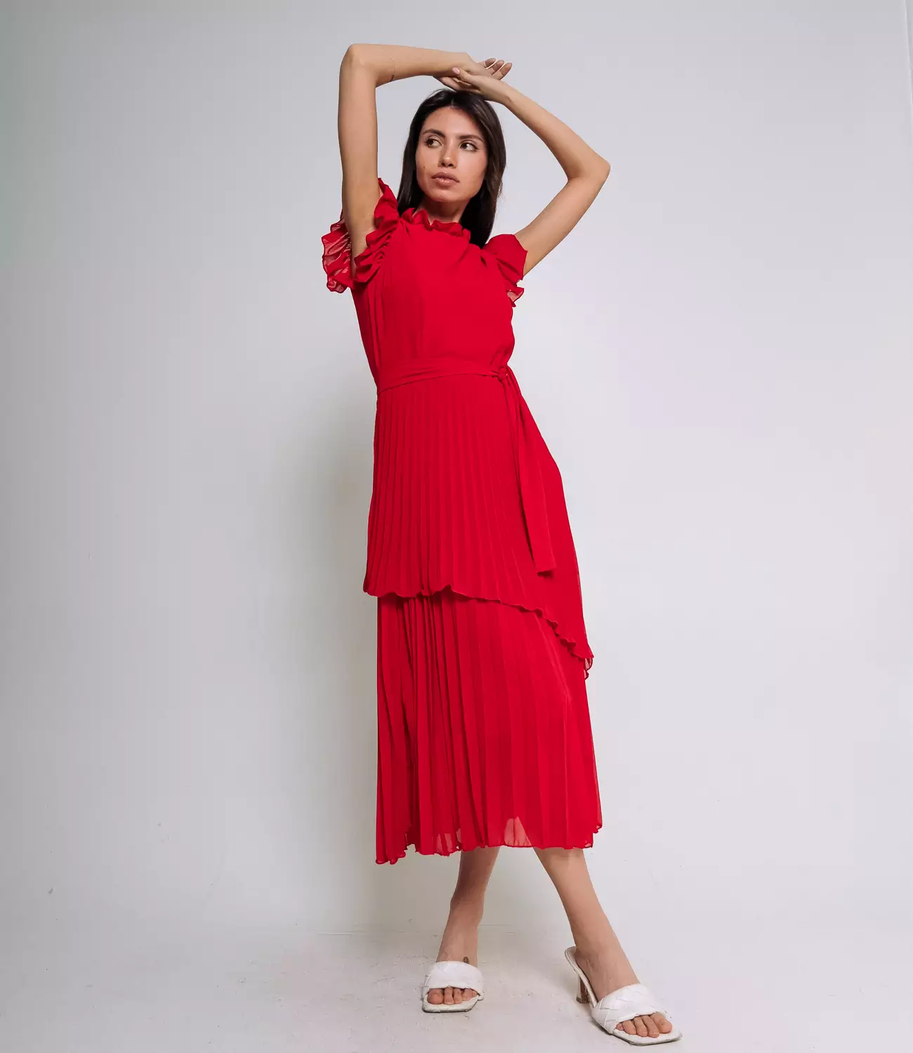 Платье #БШ2220, красный - фото 1