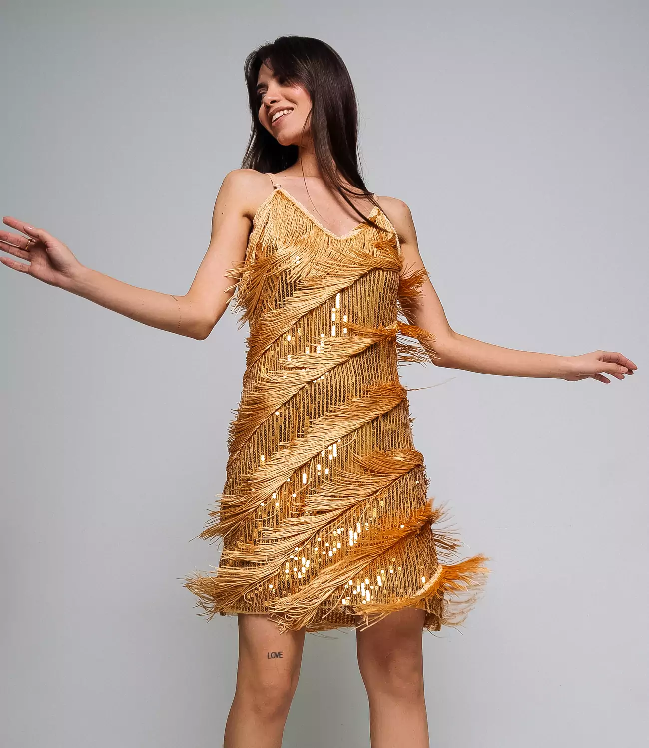Платье #КТ9748, золотистый - фото 1