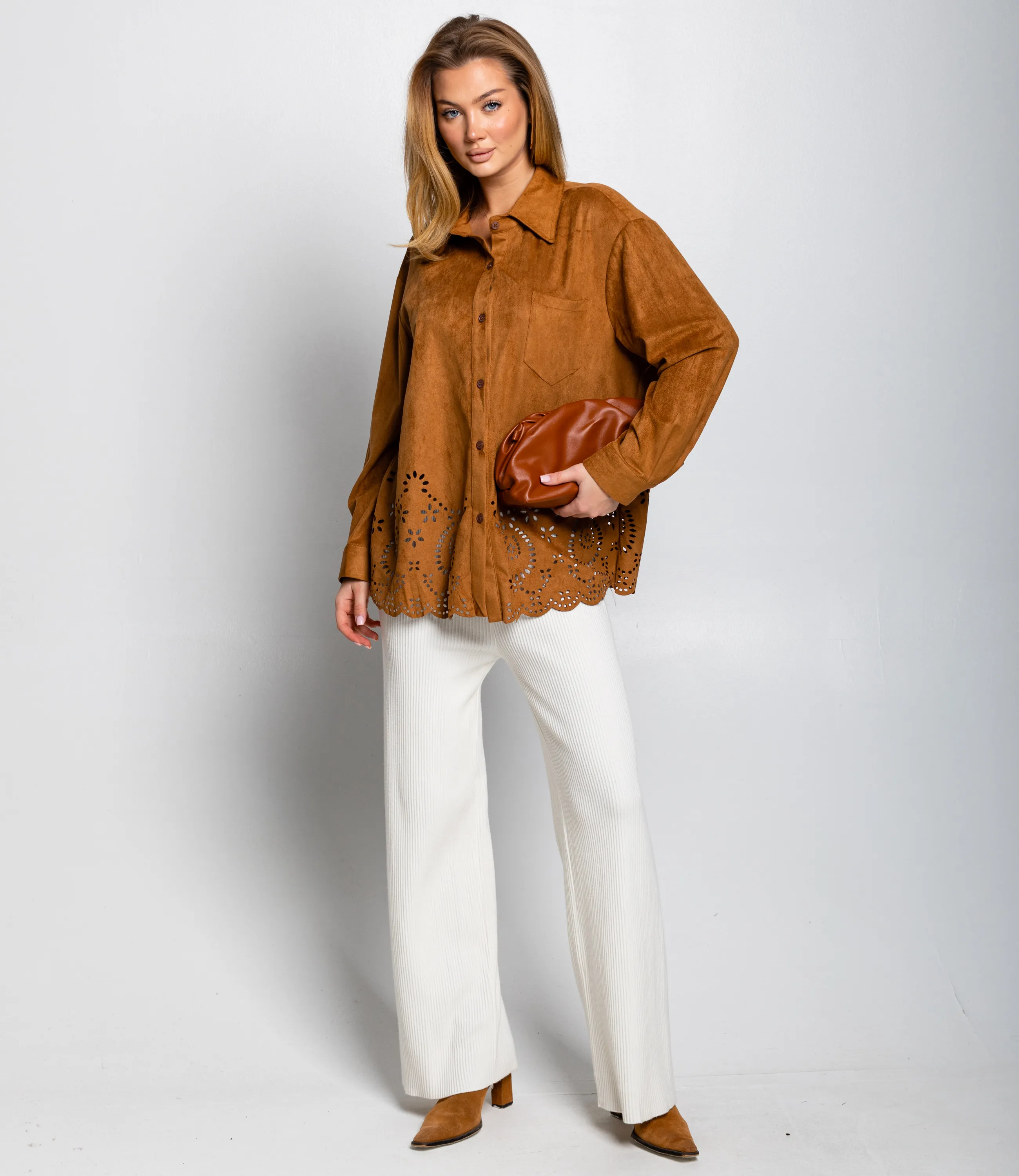 Рубашка #КТ2558, коричневый - фото 4