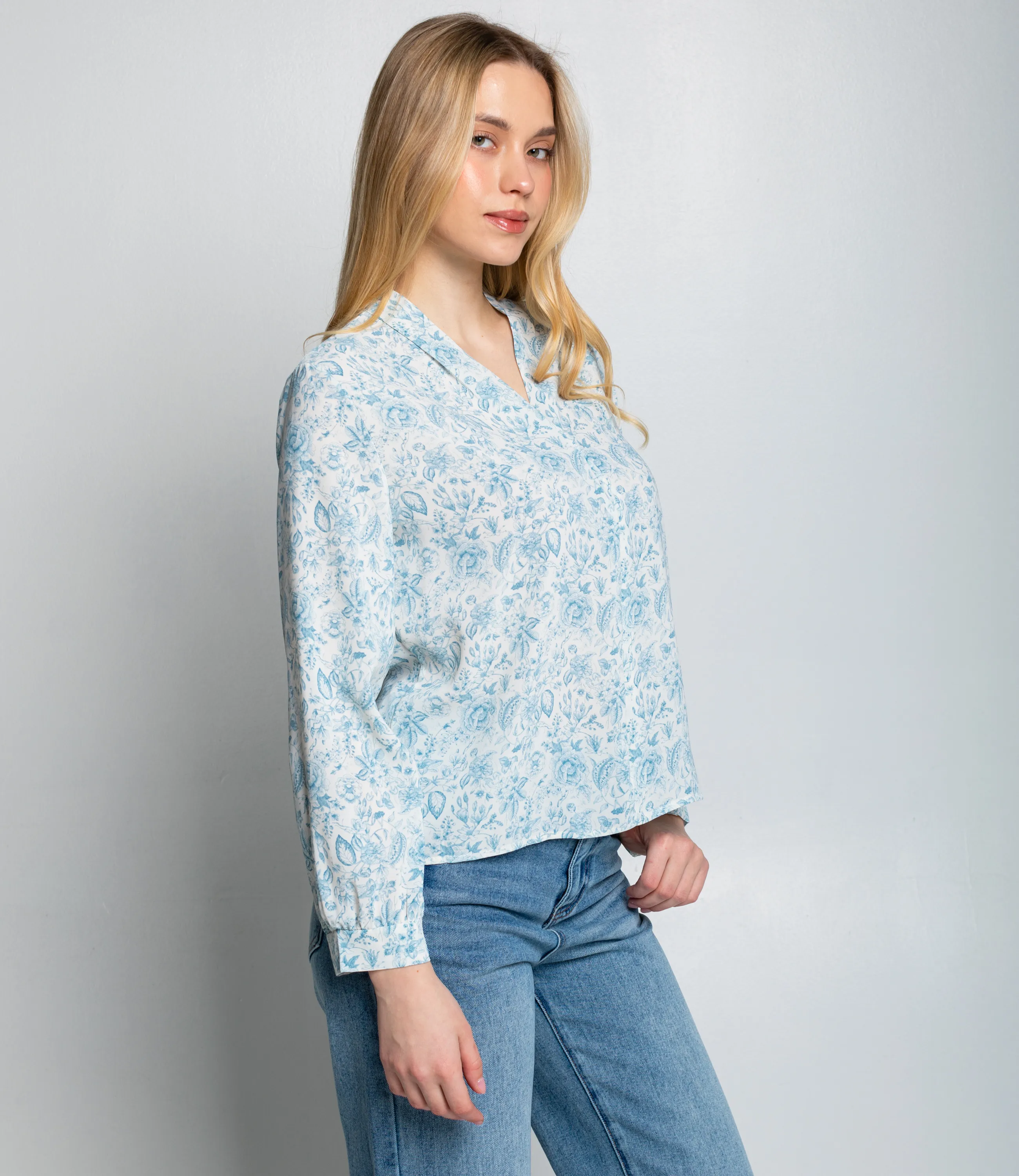 Блуза #КТ803 (8), голубой - фото 2
