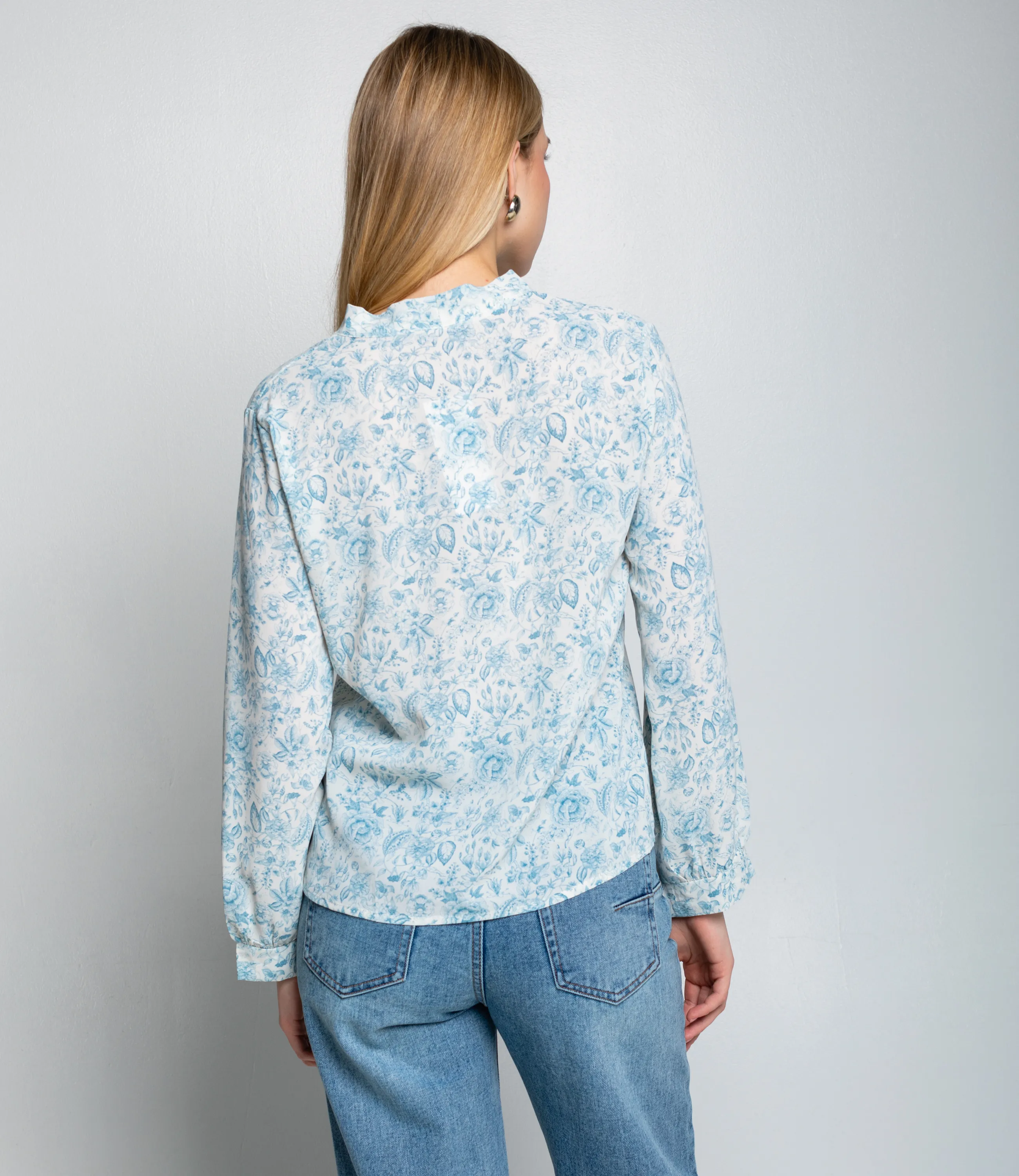 Блуза #КТ803 (8), голубой - фото 3